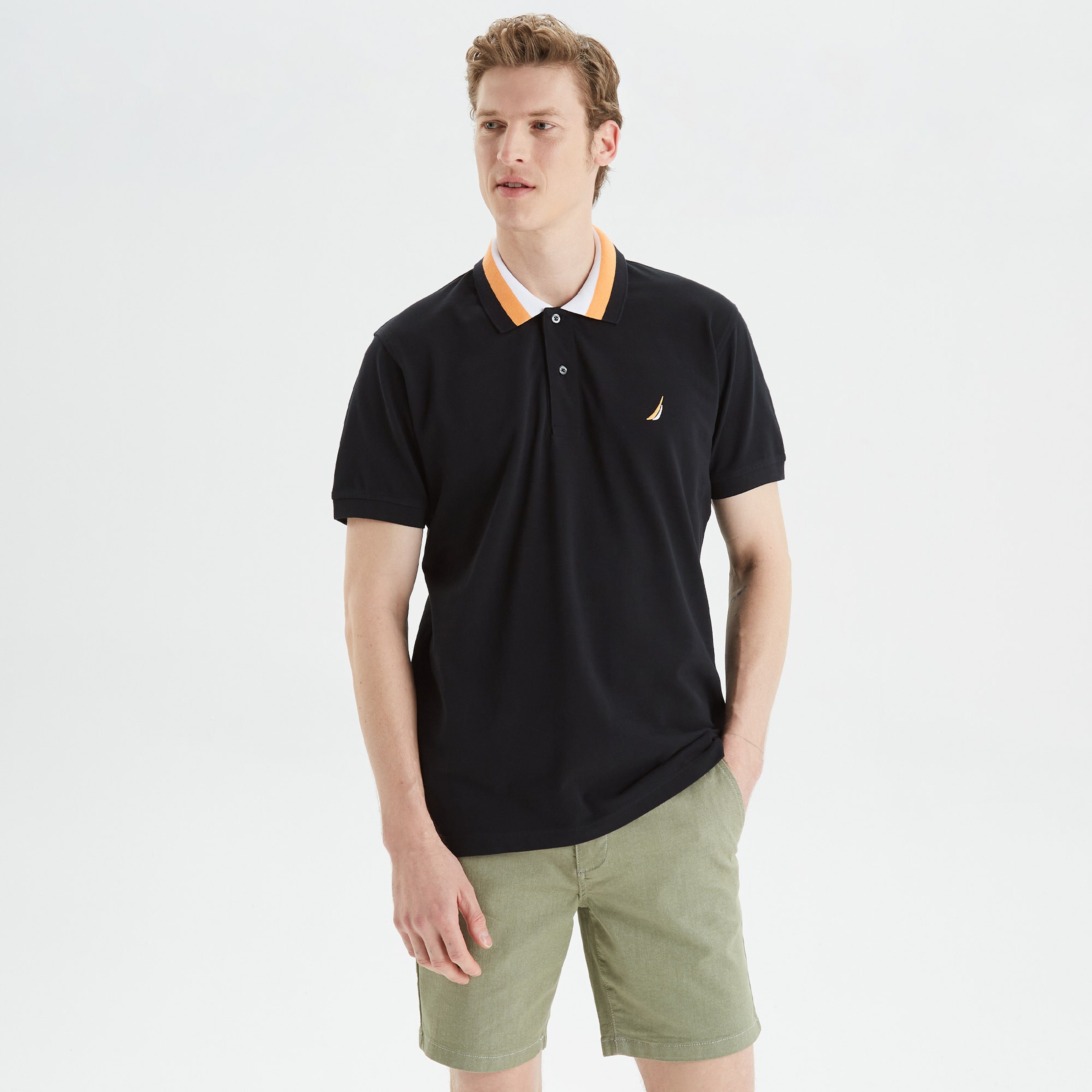 Nautica Erkek Siyah Classic Fit Kısa Kollu Polo