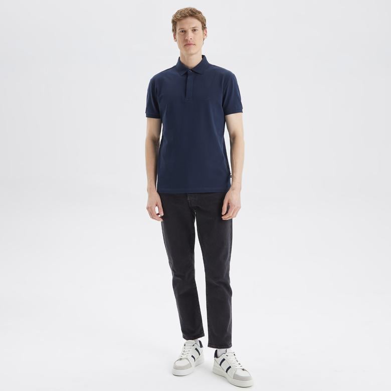 Nautica Erkek Lacivert Slim Fit Kısa Kollu Polo Yaka T-Shirt