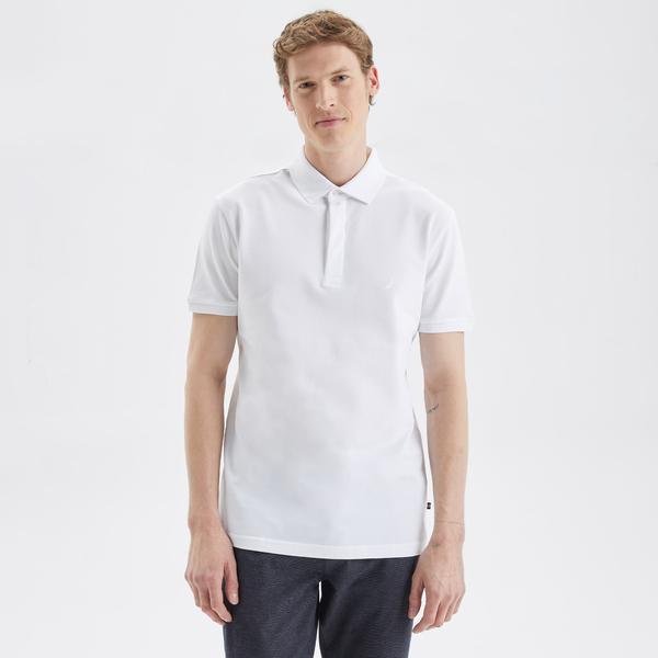 Nautica Erkek Beyaz Slim Fit Kısa Kollu Polo Yaka T-Shirt