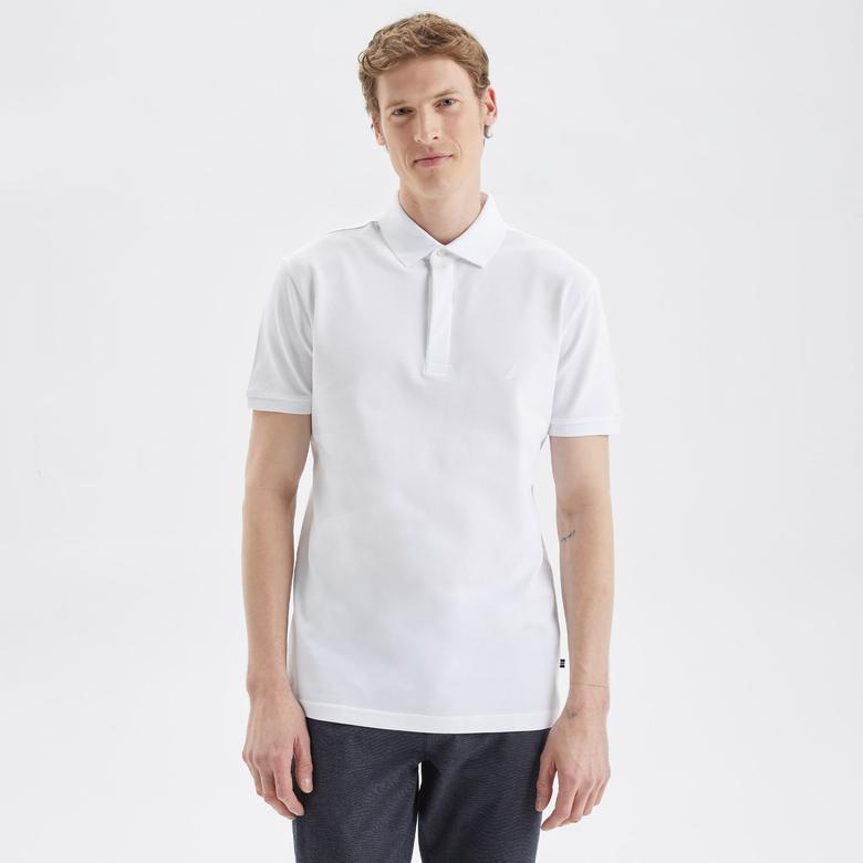 Nautica Erkek Beyaz Slim Fit Kısa Kollu Polo Yaka T-Shirt