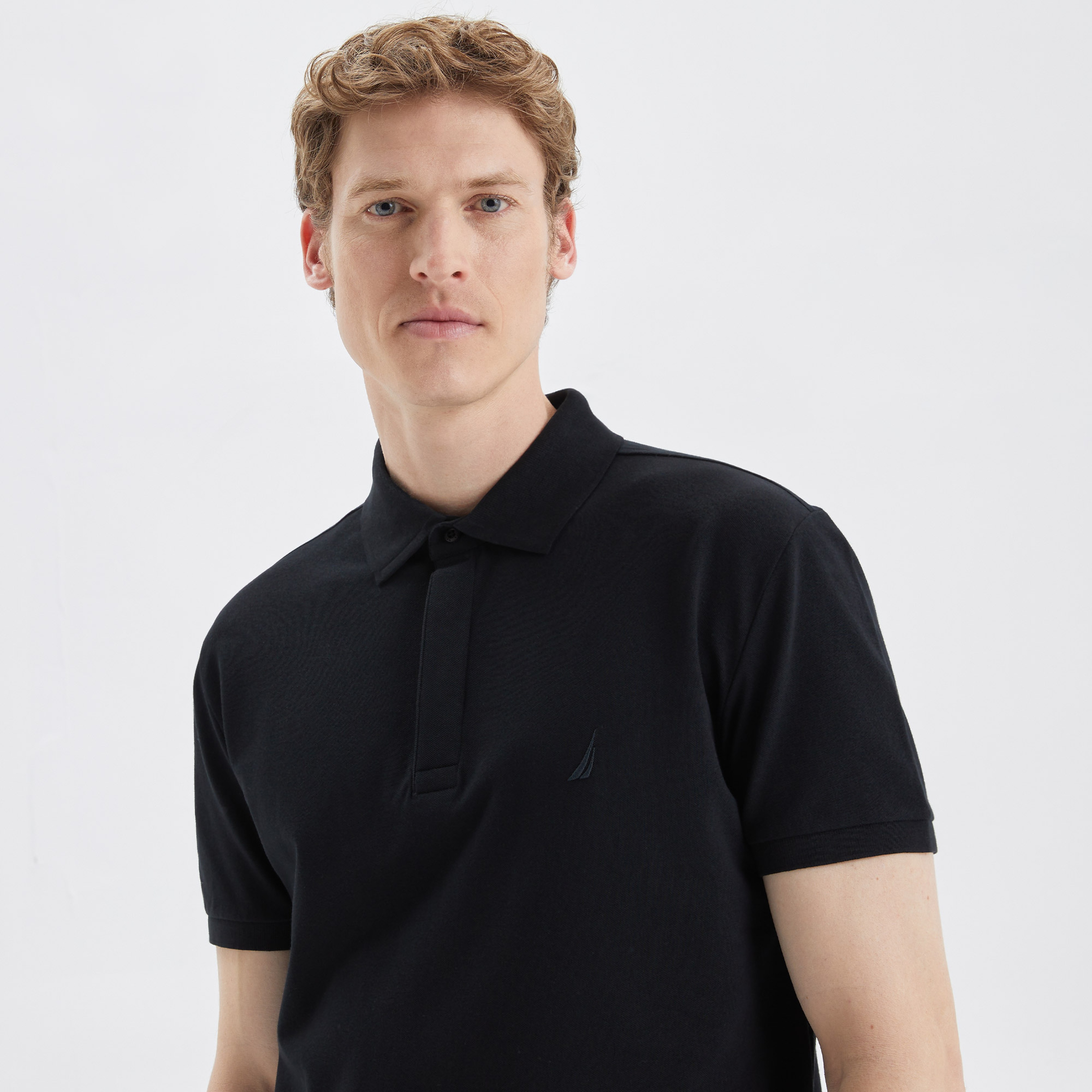Nautica Erkek Siyah Slim Fit Kısa Kollu Polo Yaka T-Shirt