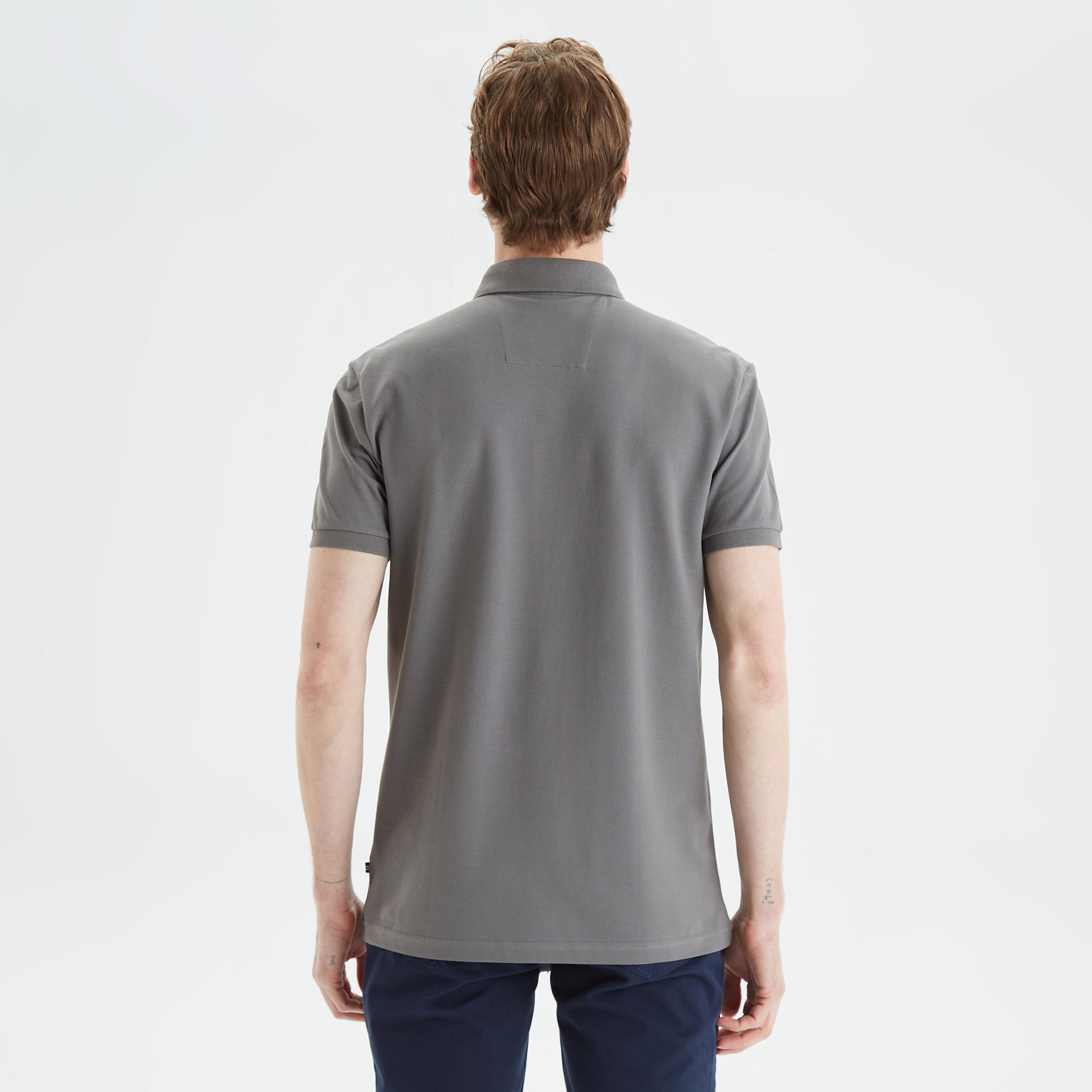 Nautica Erkek Gri Slim Fit Kısa Kollu Polo