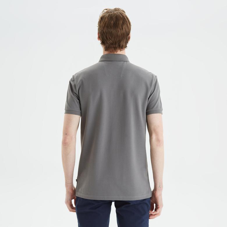 Nautica Erkek Gri Slim Fit Kısa Kollu Polo