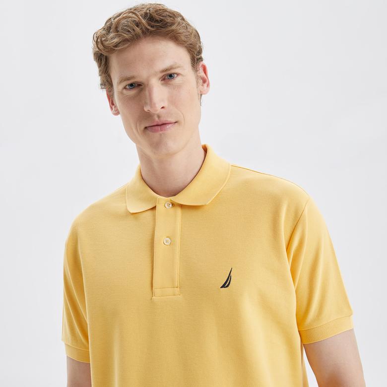 Nautica Erkek Sarı Classic Fit Kısa Kollu Polo Yaka T-Shirt