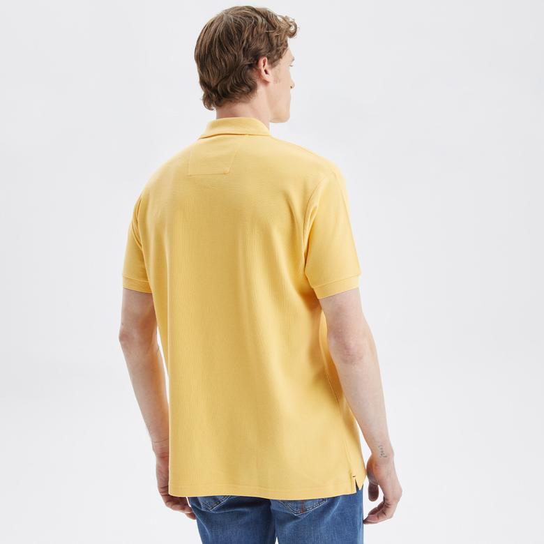 Nautica Erkek Sarı Classic Fit Kısa Kollu Polo Yaka T-Shirt