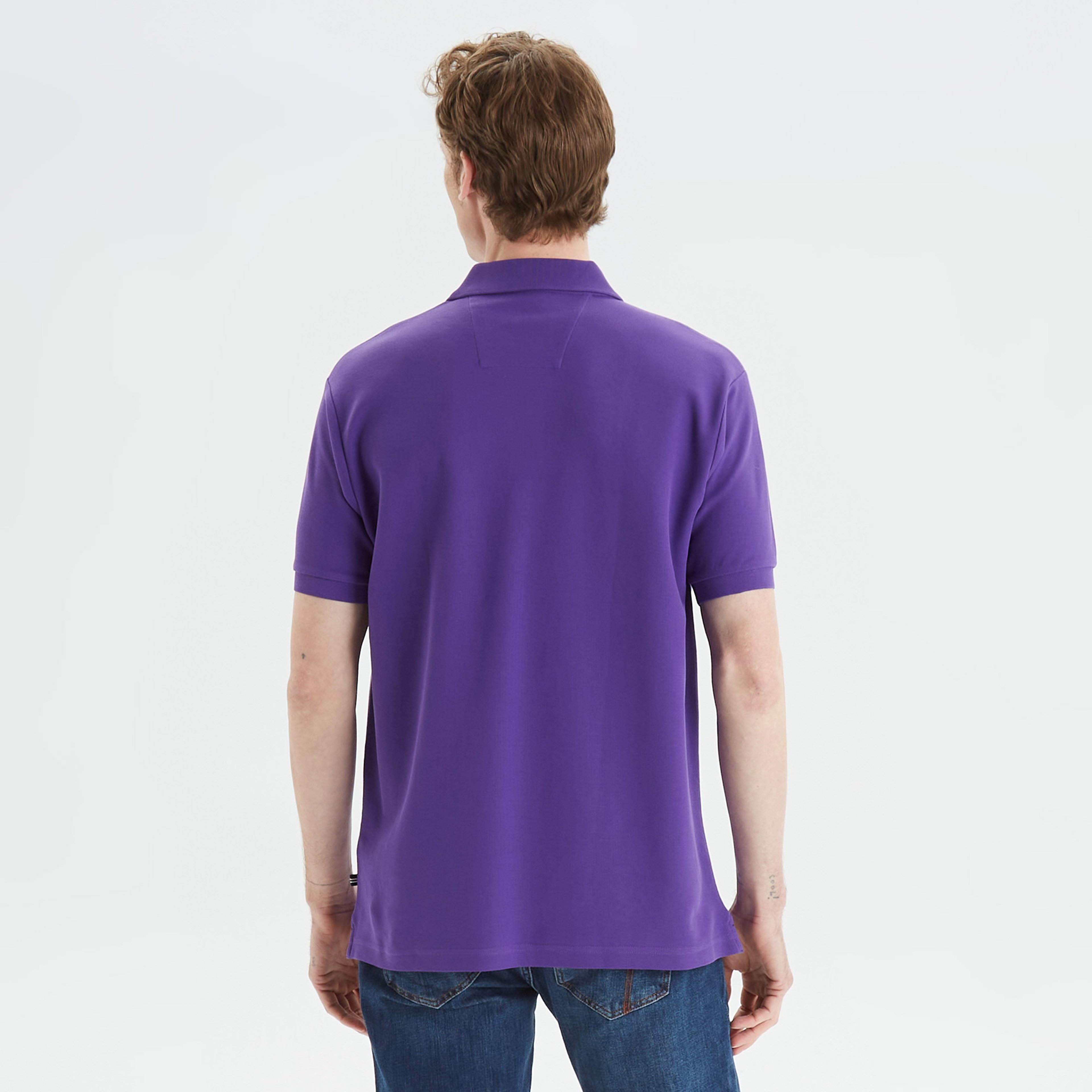 Nautica Erkek Mor Classic Fit Kısa Kollu Polo Yaka T-Shirt