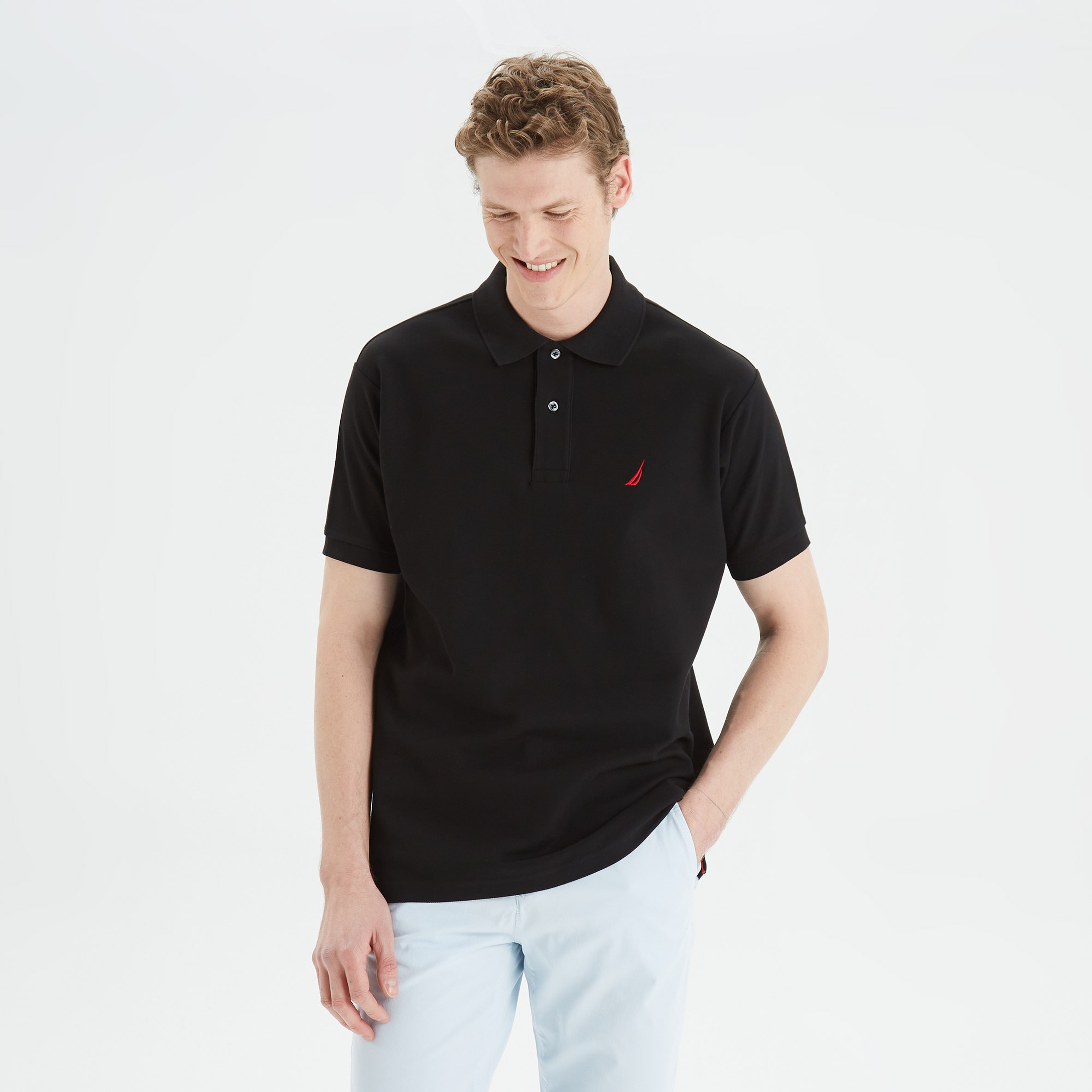 Nautica Erkek Siyah Classic Fit Kısa Kollu Polo