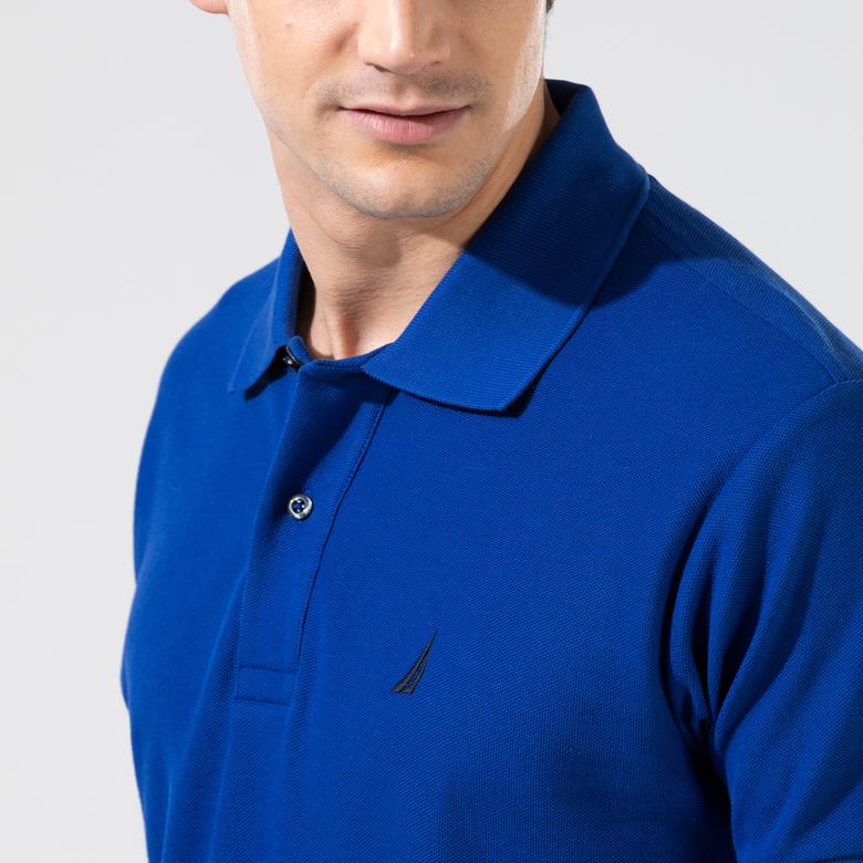 Nautica Erkek Classic Fit Mavi Kısa Kollu Polo Yaka T-Shirt