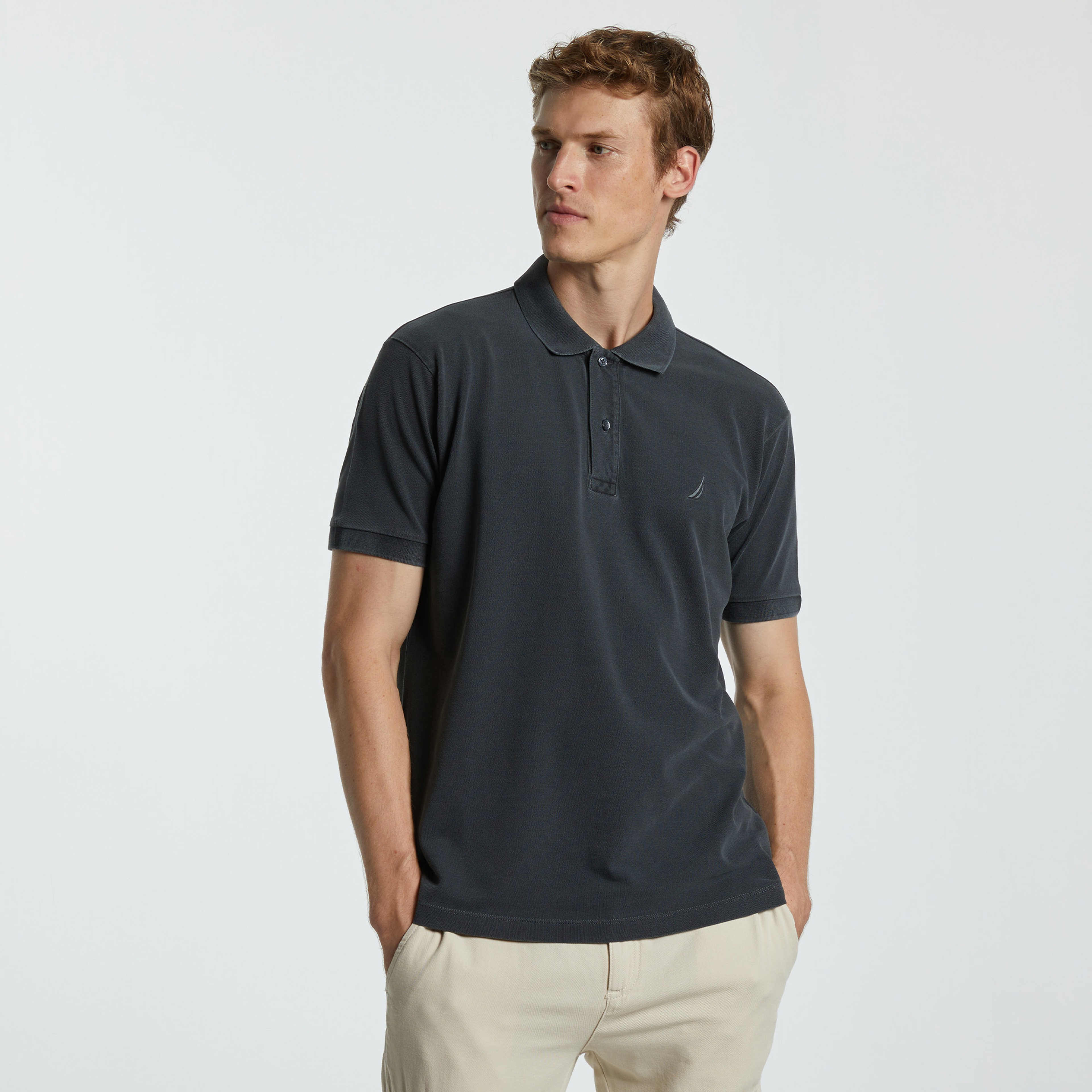 Nautica Erkek Gri Classic Fit Kısa Kollu Polo