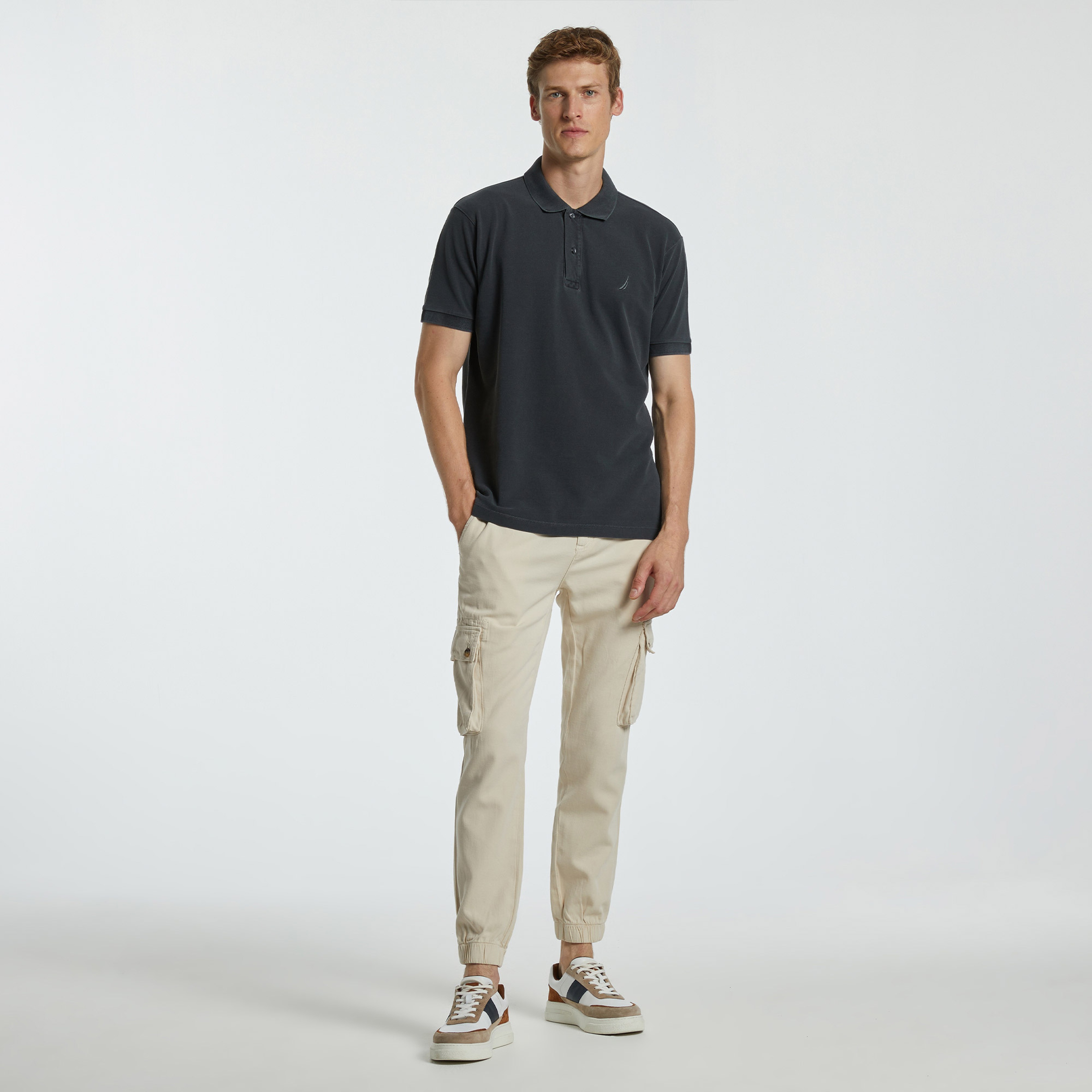 Nautica Erkek Gri Classic Fit Kısa Kollu Polo