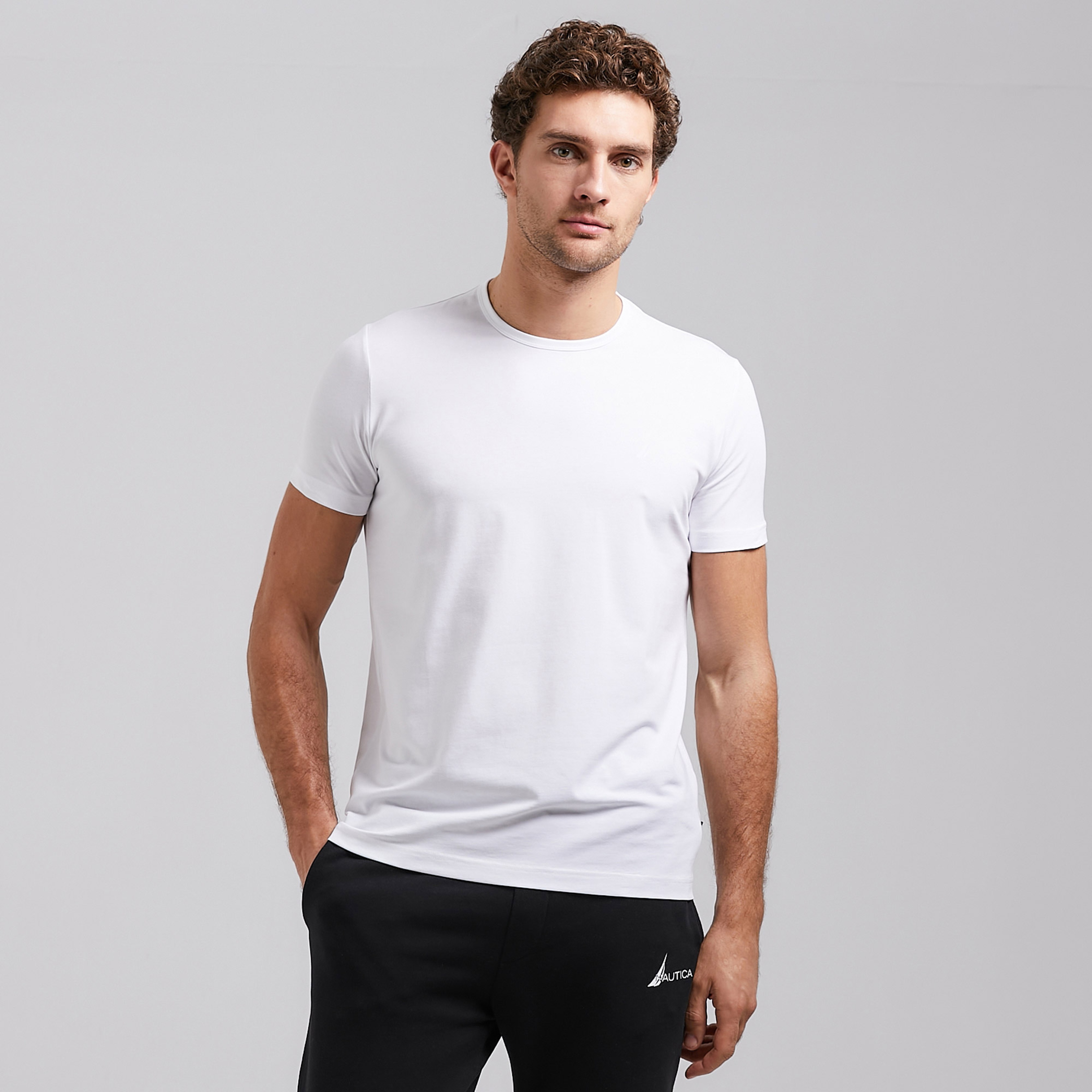 Nautica Erkek Beyaz Standart Fit T-Shirt