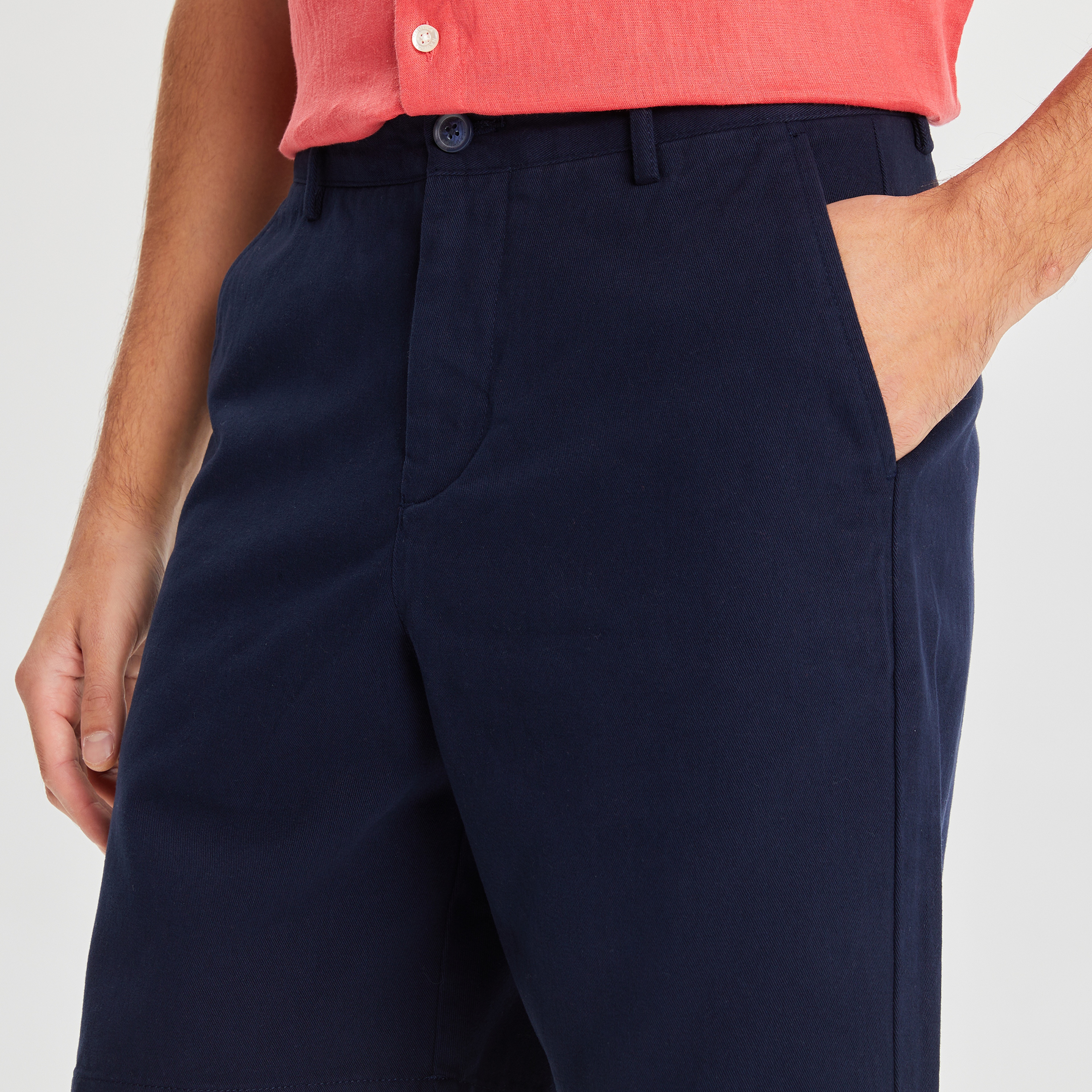 NAUTICA ERKEK LACİVERT CHINO SLIM FIT BERMUDA ŞORT