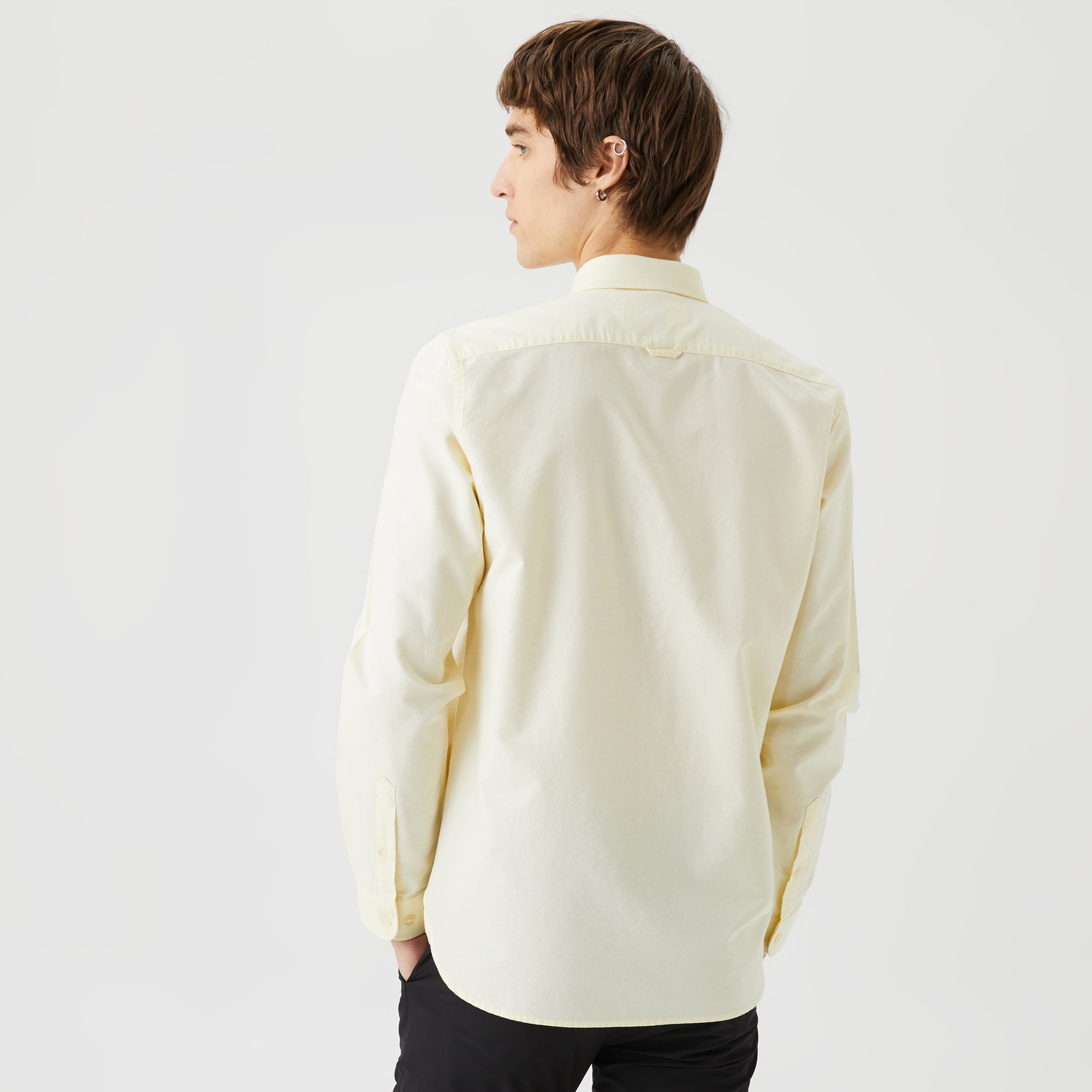 Lacoste Erkek Slim Fit Düğmeli Yaka Sarı Gömlek