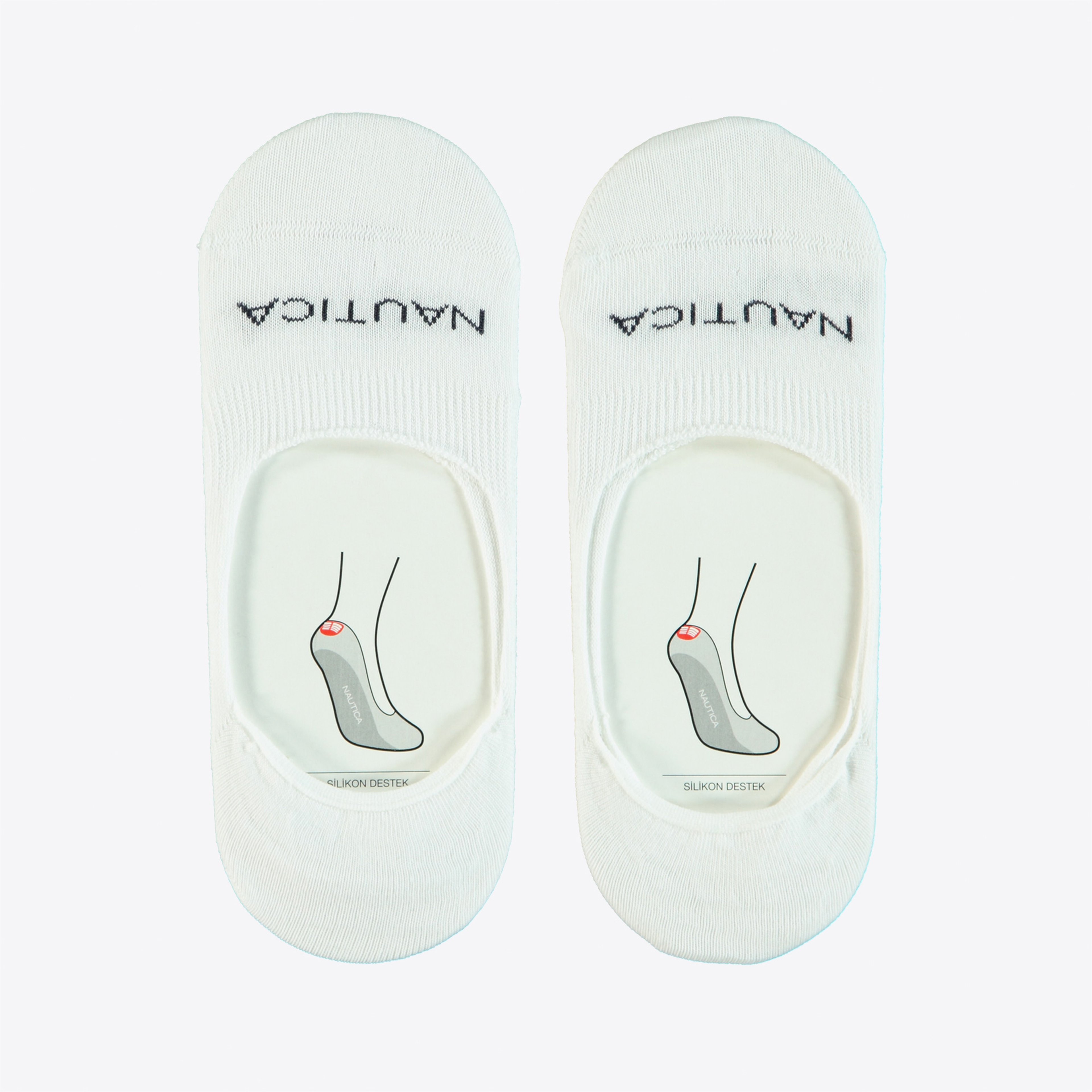 Nautica Unisex Beyaz 2'li Babet Çorap