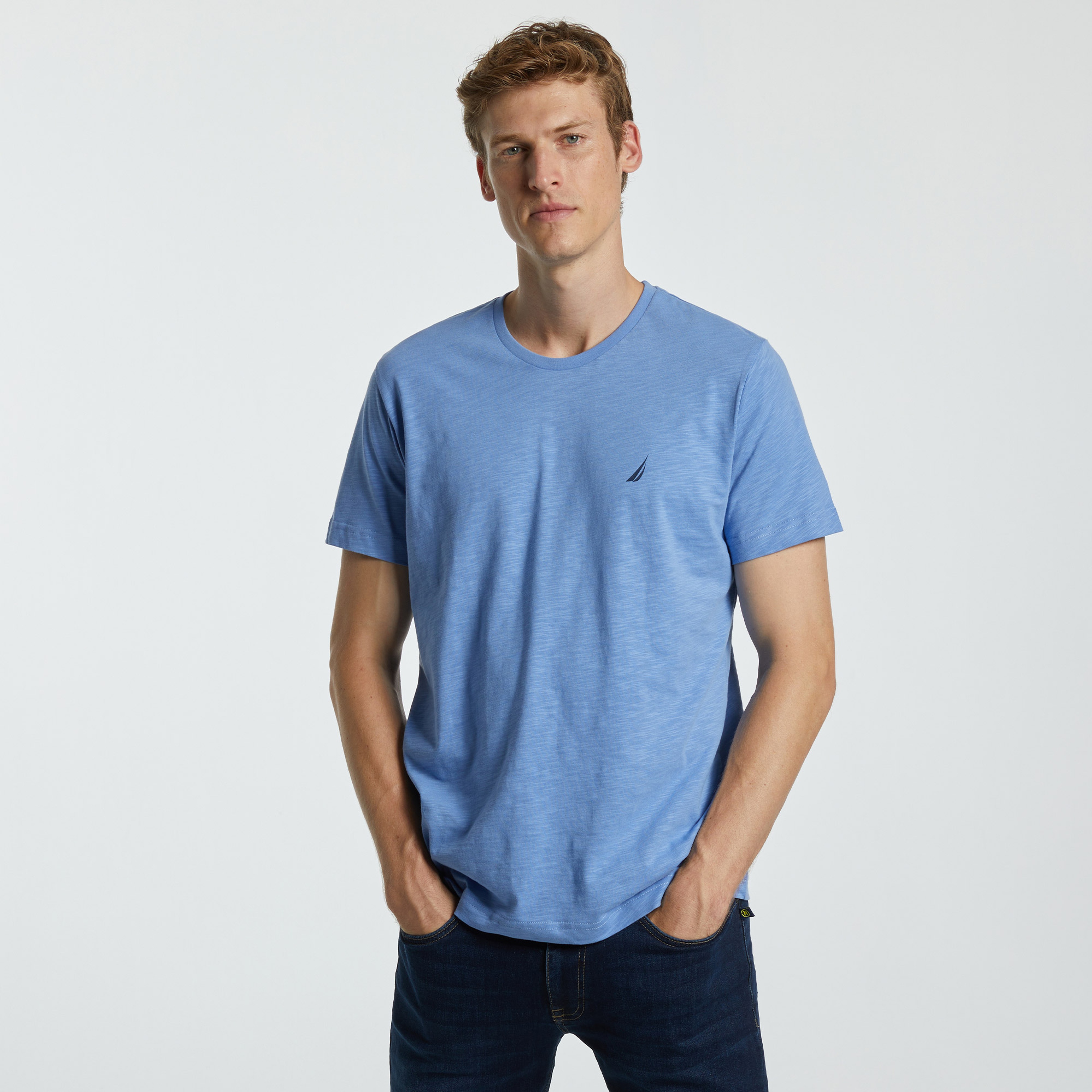 Nautica Erkek Mavi Standart Fit T-Shirt