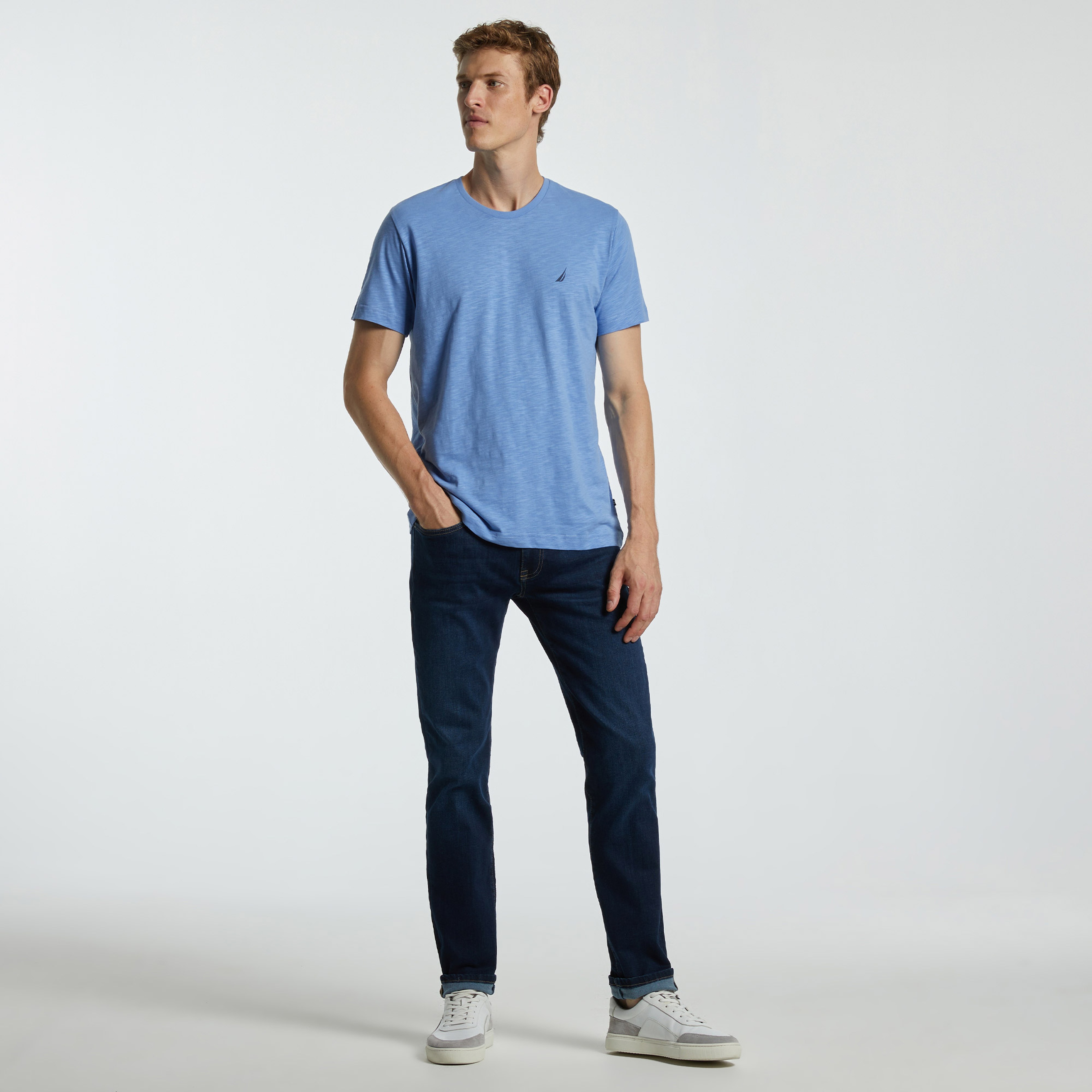 Nautica Erkek Mavi Standart Fit T-Shirt
