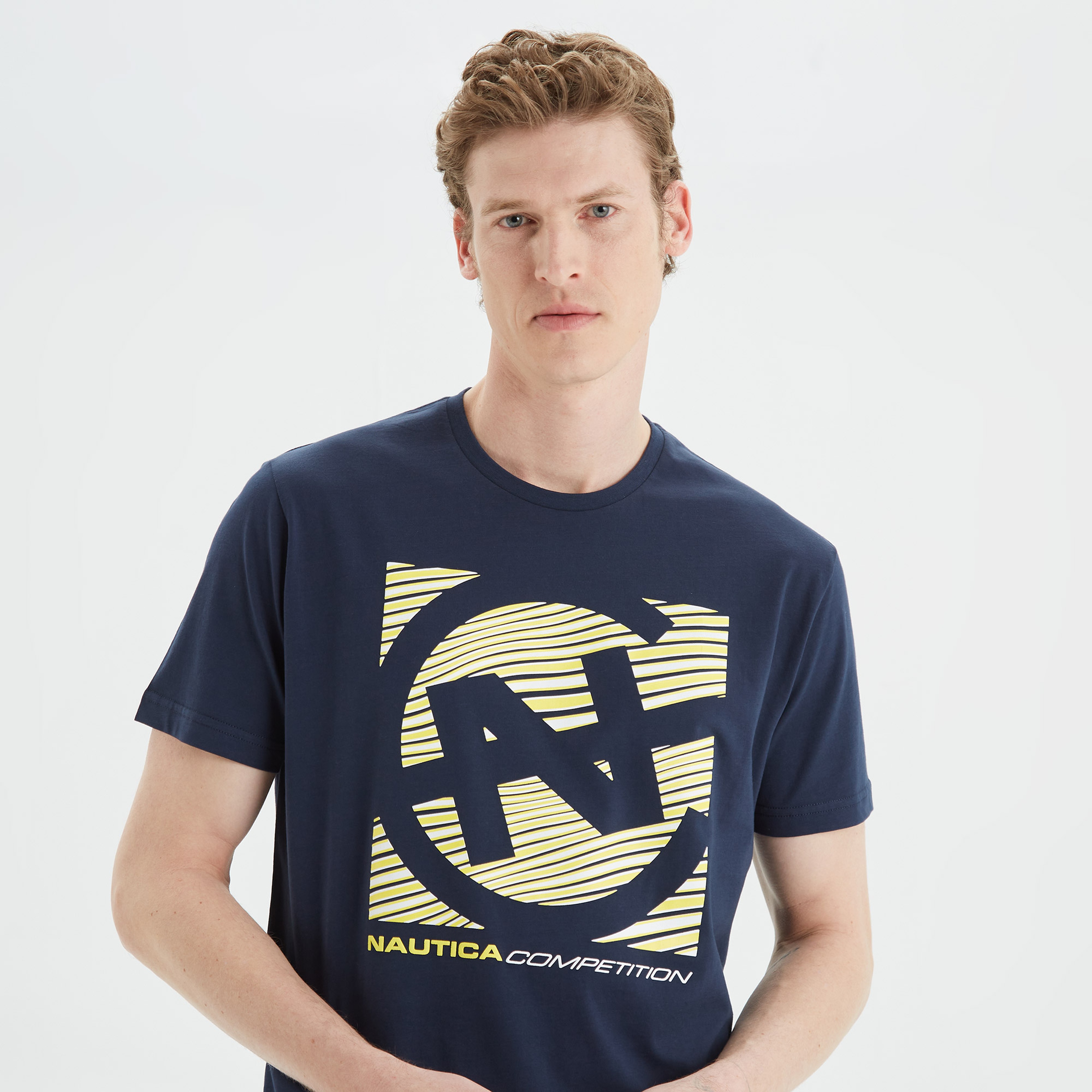 Nautica Erkek Lacivert Standart Fit Baskılı T-Shirt