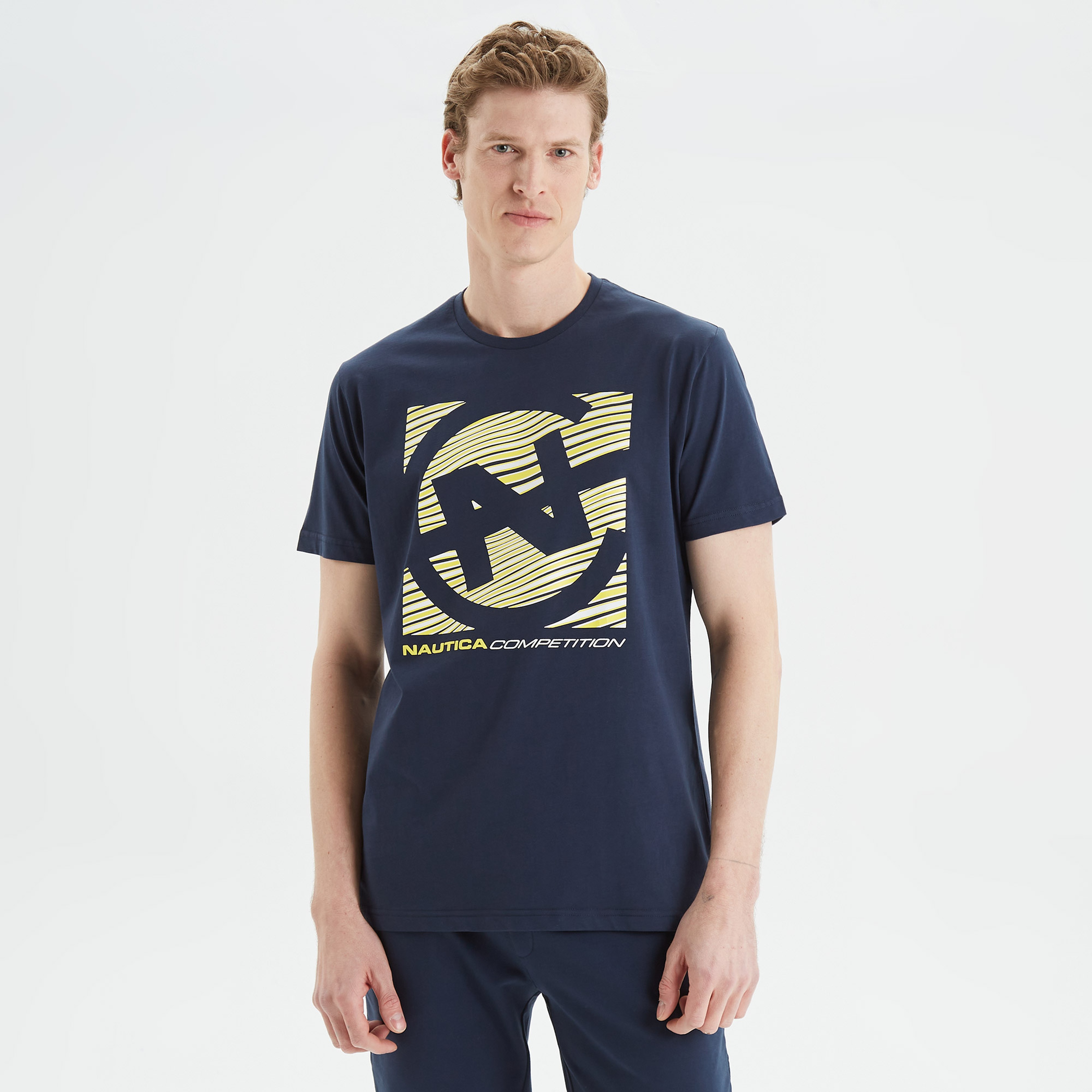 Nautica Erkek Lacivert Standart Fit Baskılı T-Shirt