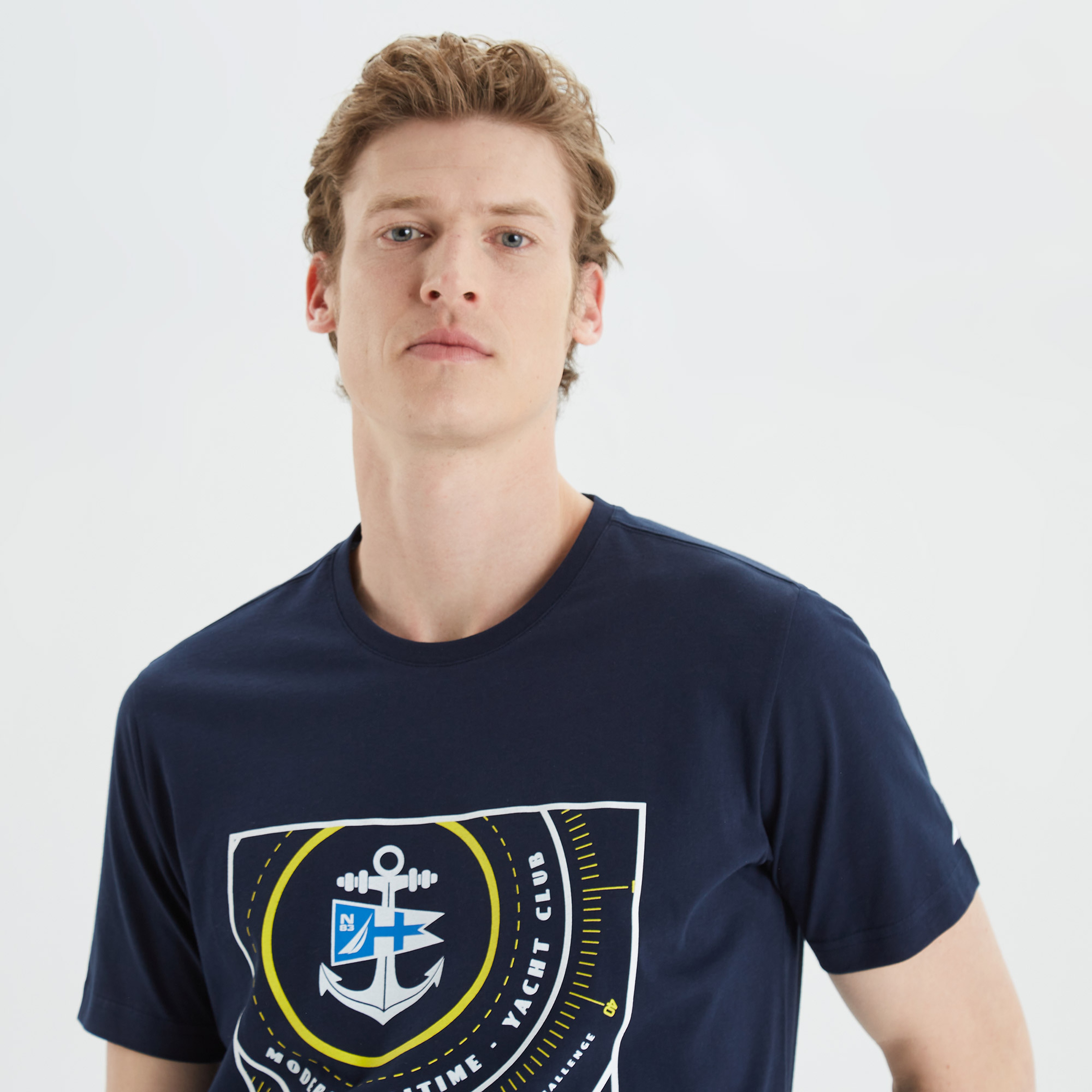 Nautica Erkek Lacivert Baskılı Standart Fit T-Shirt