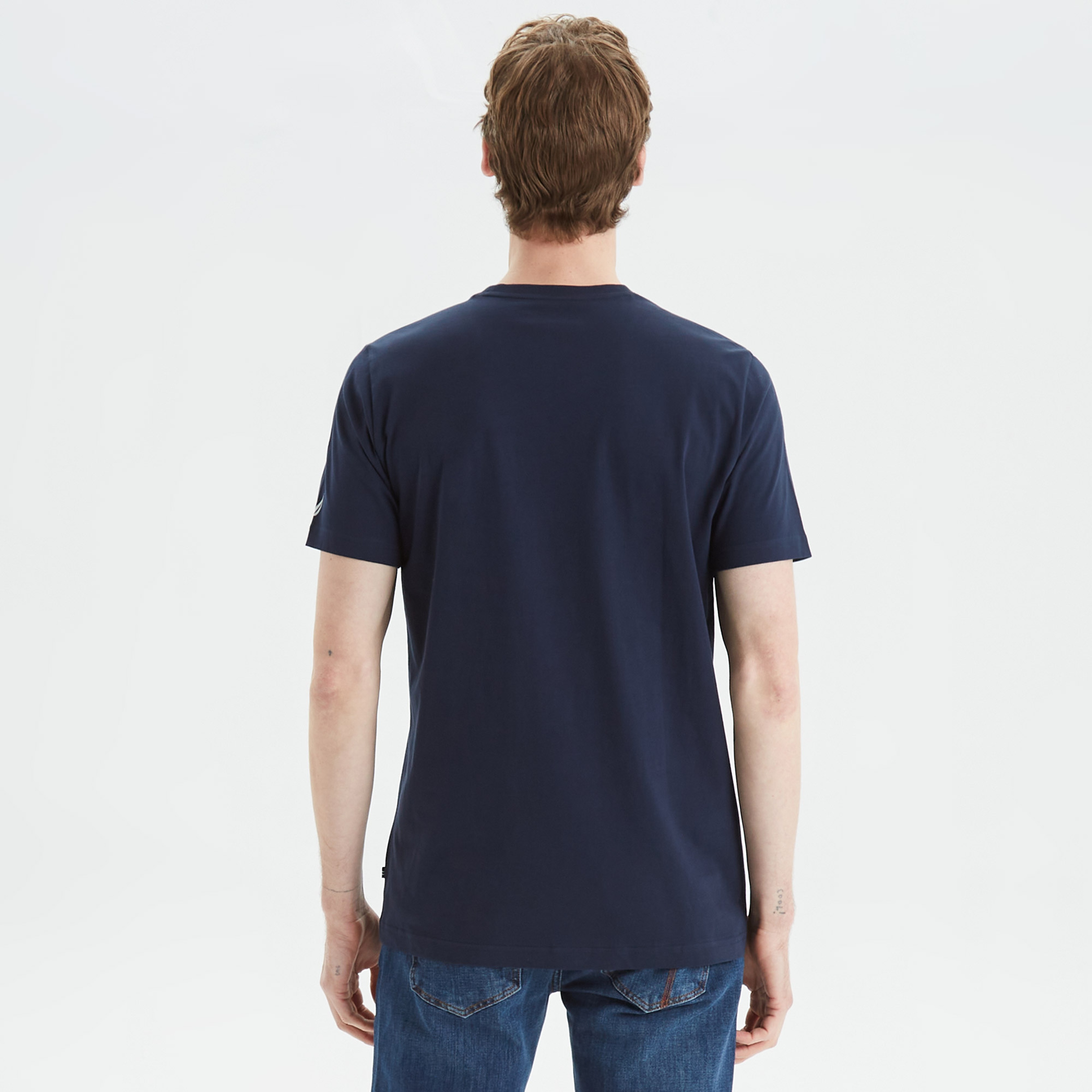 Nautica Erkek Lacivert Baskılı Standart Fit T-Shirt