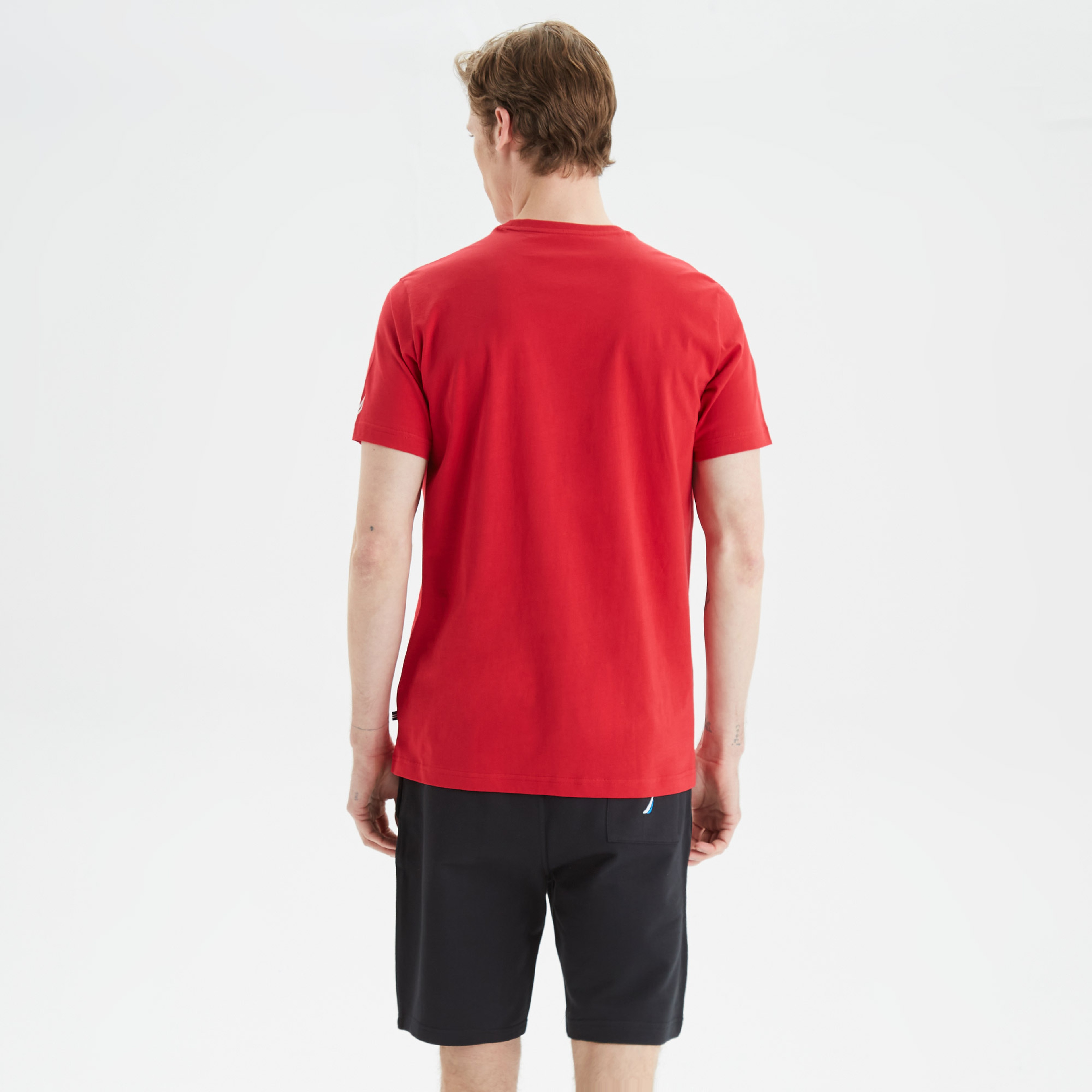 Nautica Erkek Kırmızı Baskılı Standart Fit T-Shirt