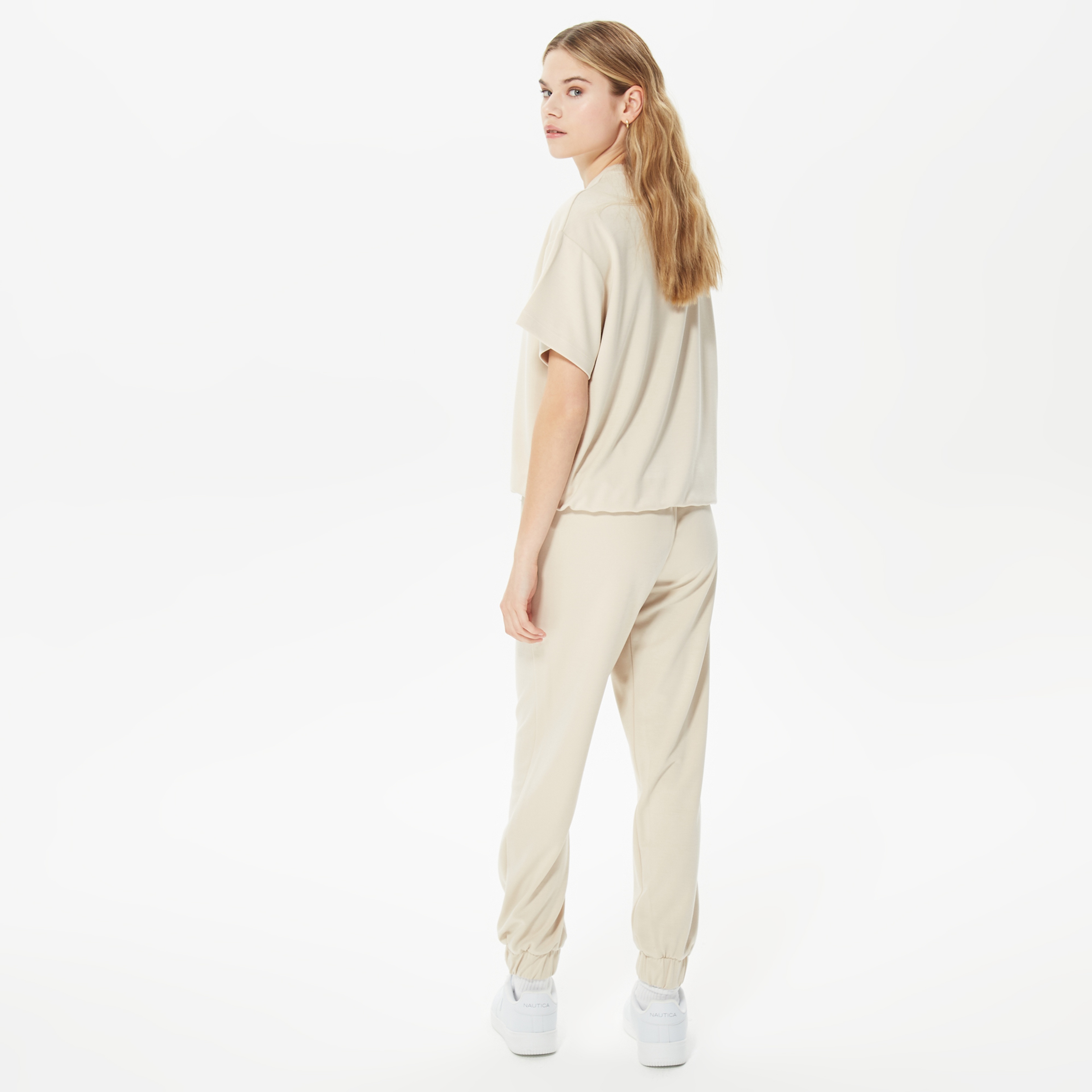 Nautica Kadın Bej Oversize Eşofman Altı