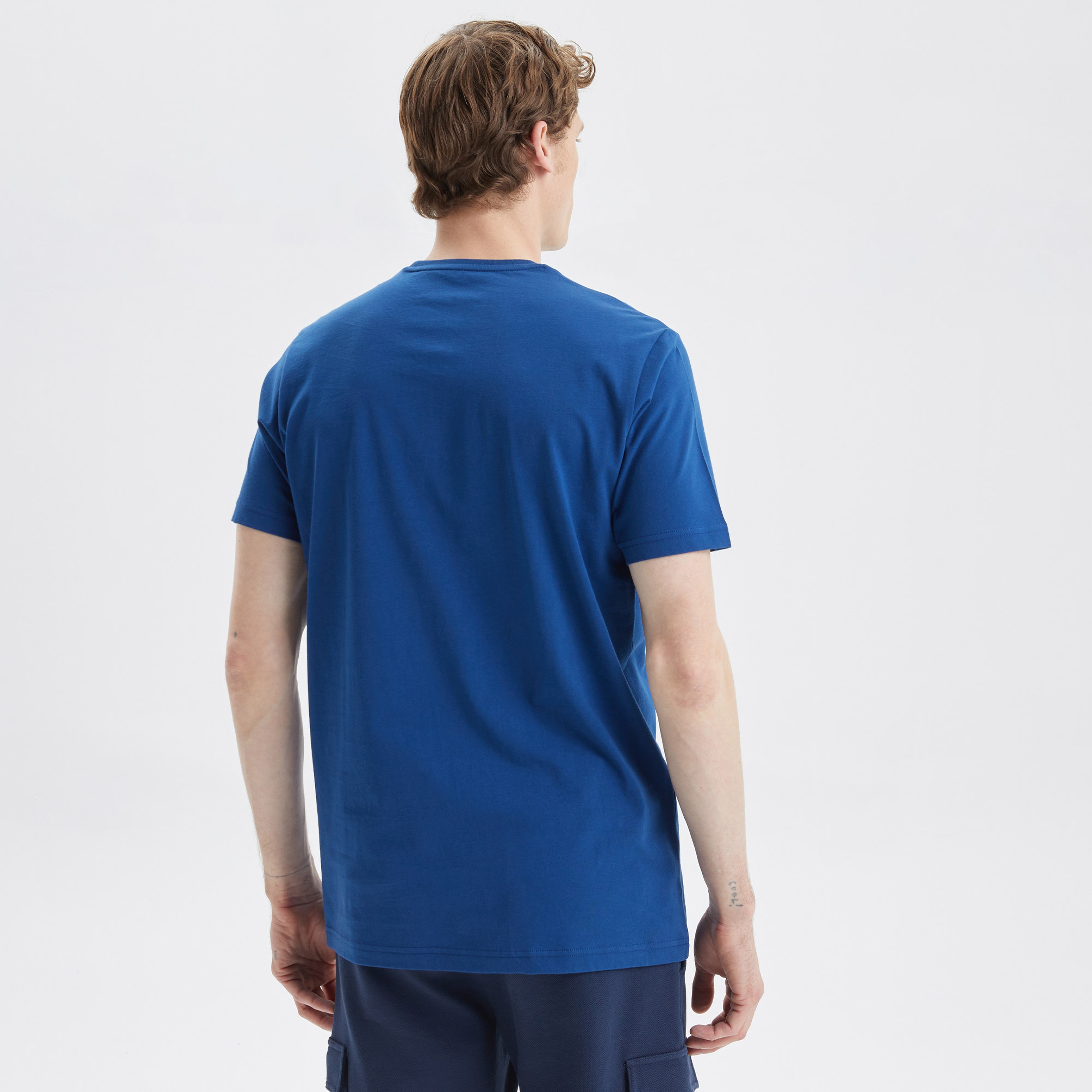 Nautica Erkek Mavi Desenli Standart Fit T-Shirt