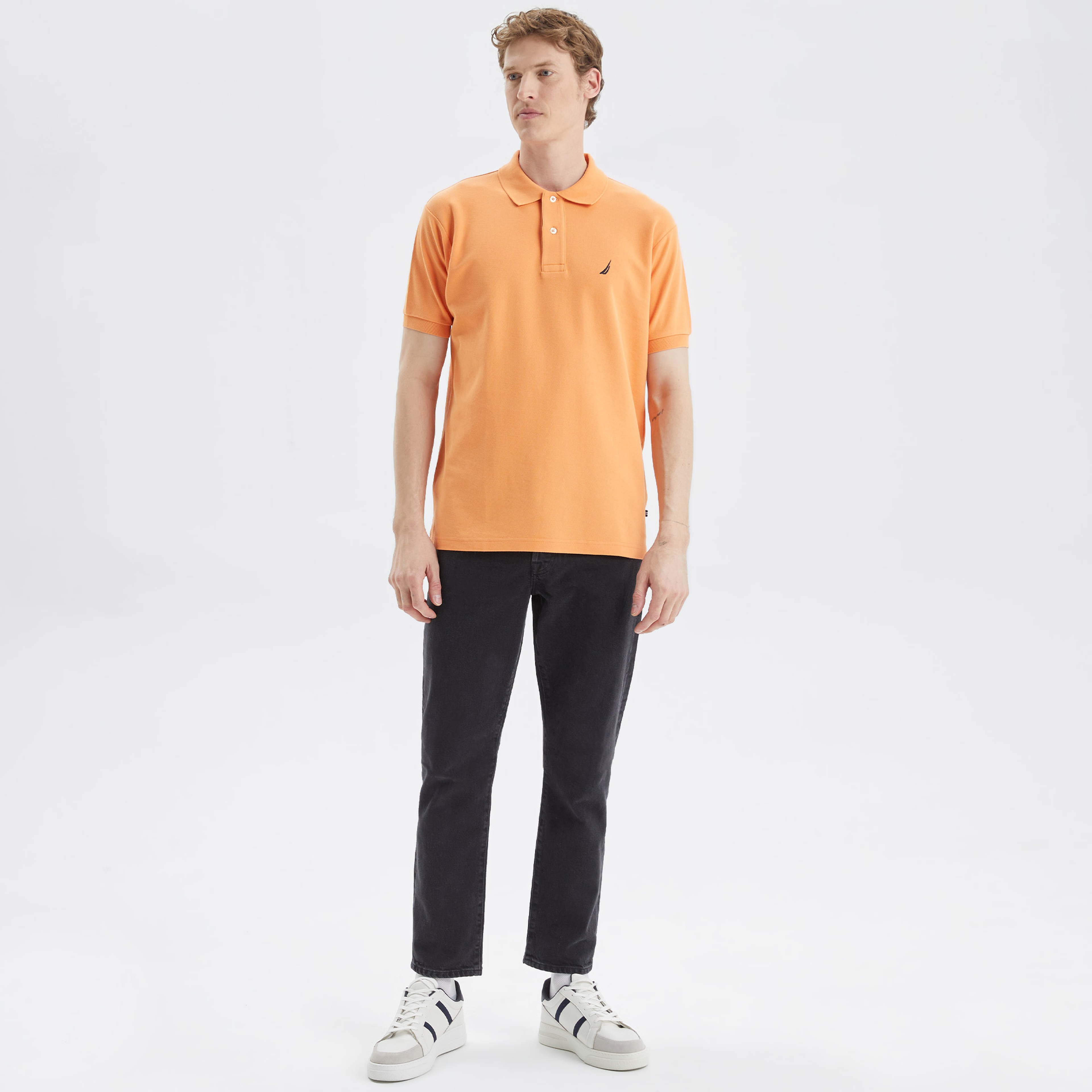 Nautica Erkek Turuncu Classic Fit Kısa Kollu Polo Yaka T-Shirt