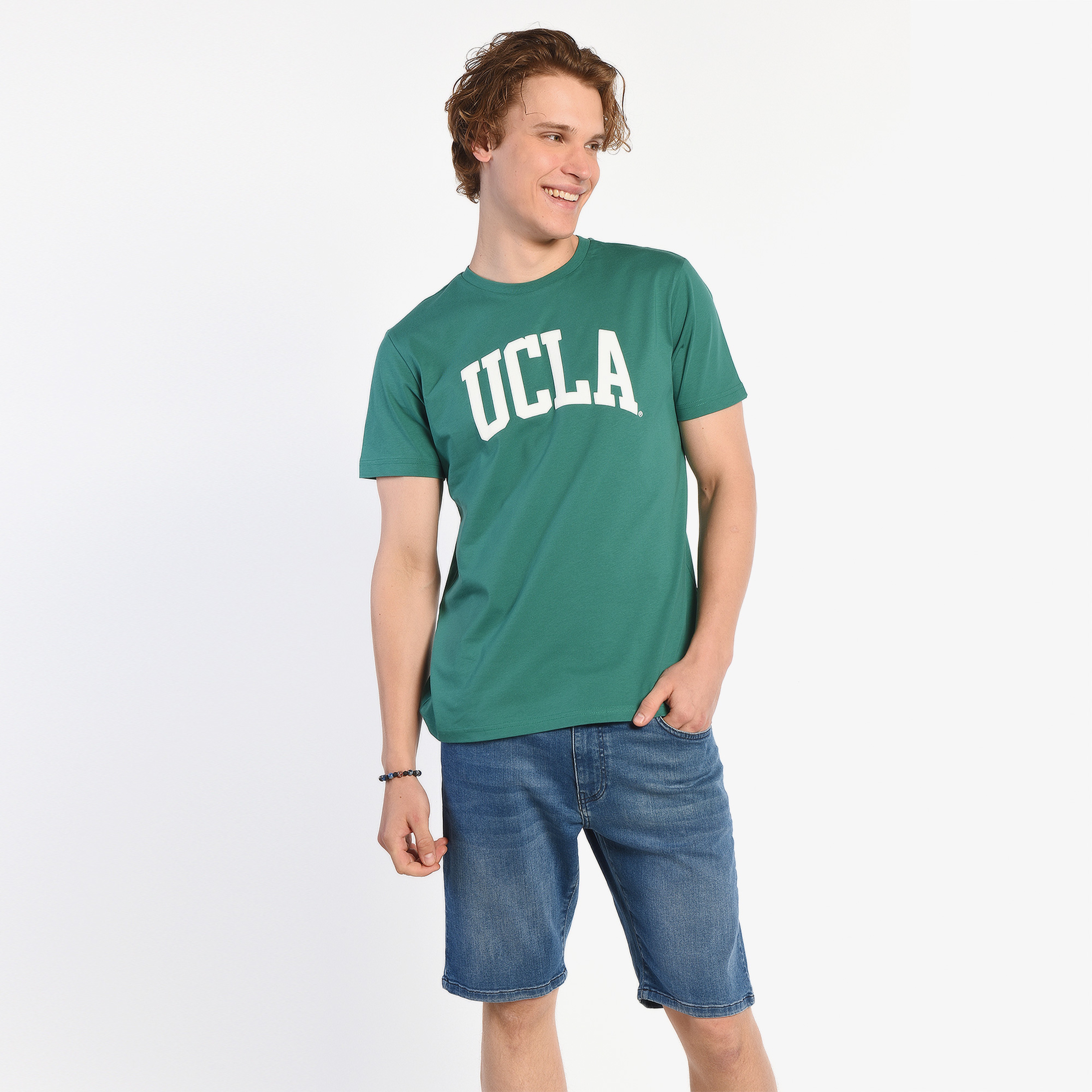 Ucla Culver Erkek Yeşil Bisiklet Yaka T-Shirt