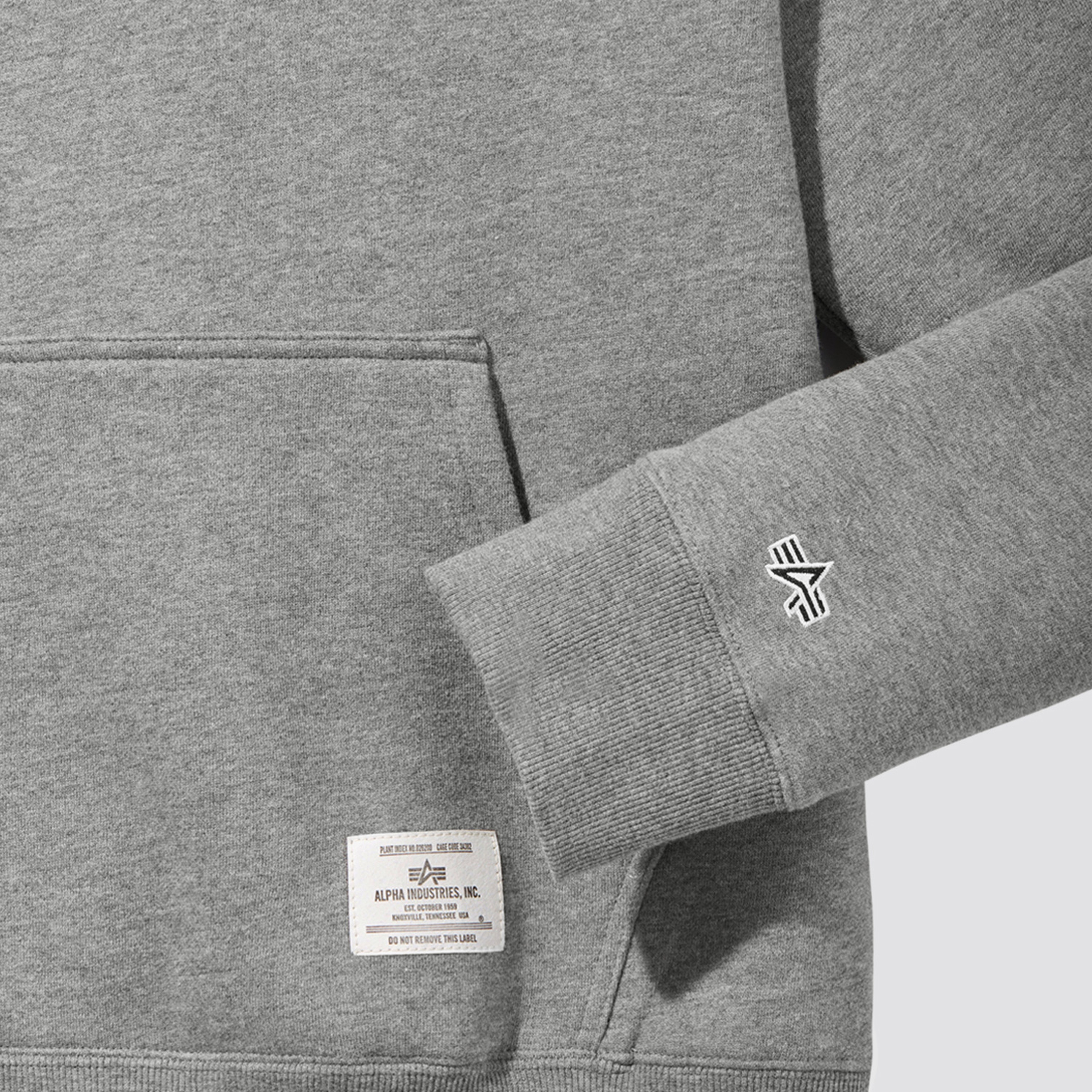 Alpha Industries Essential Erkek Gri Hoodie