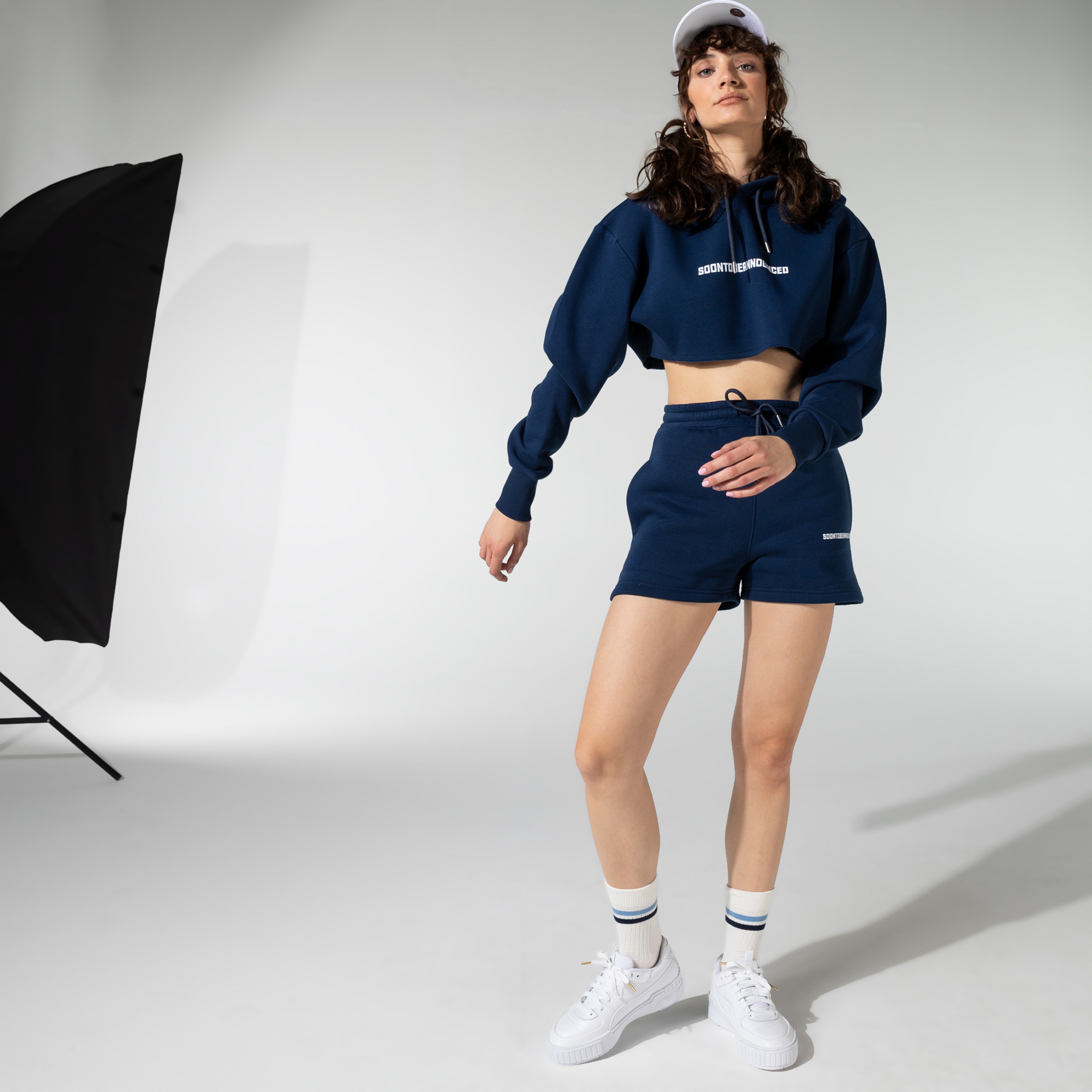 Soon To Be Announced Logo Printed Short Kadın Lacivert Şort