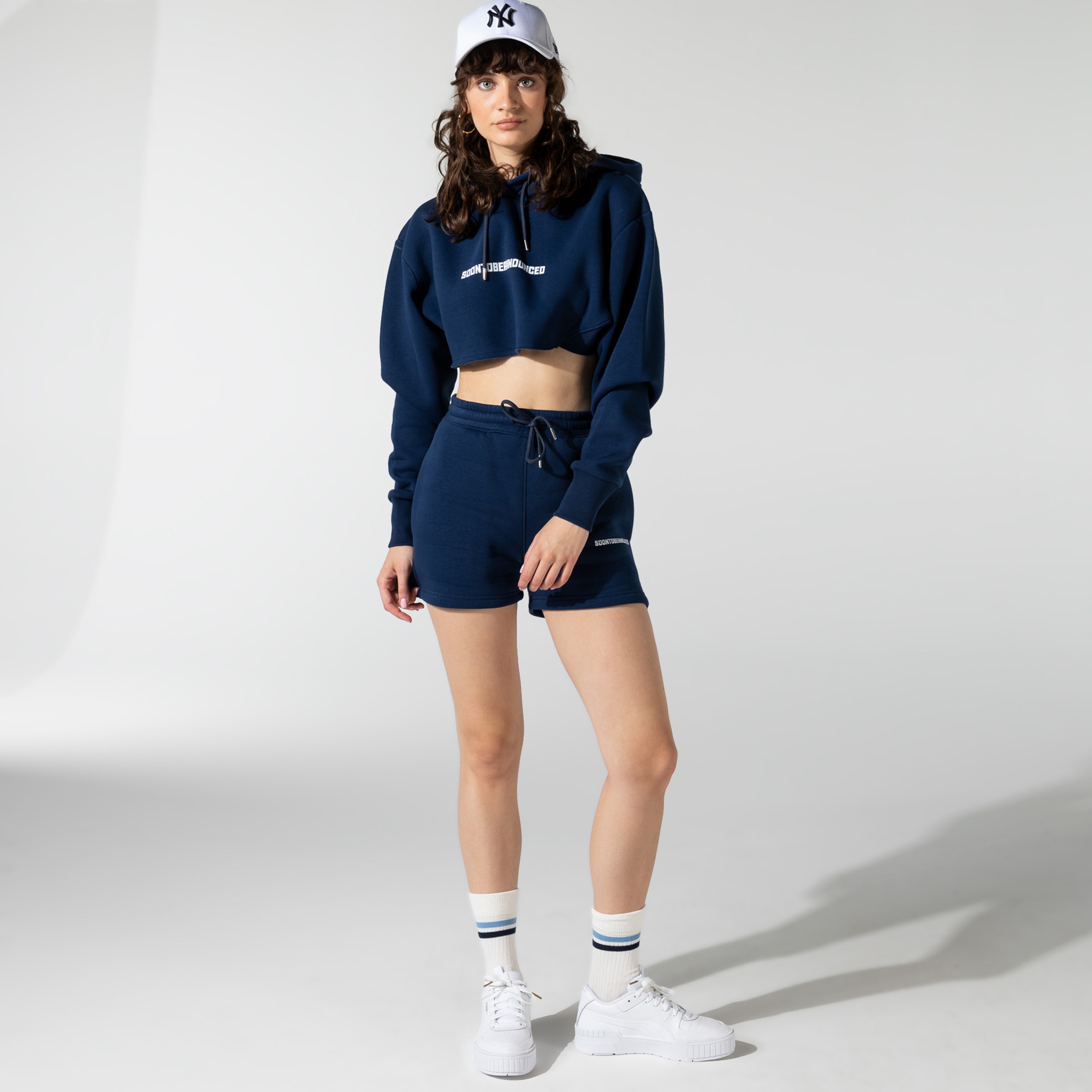 Soon To Be Announced Logo Printed Short Kadın Lacivert Şort