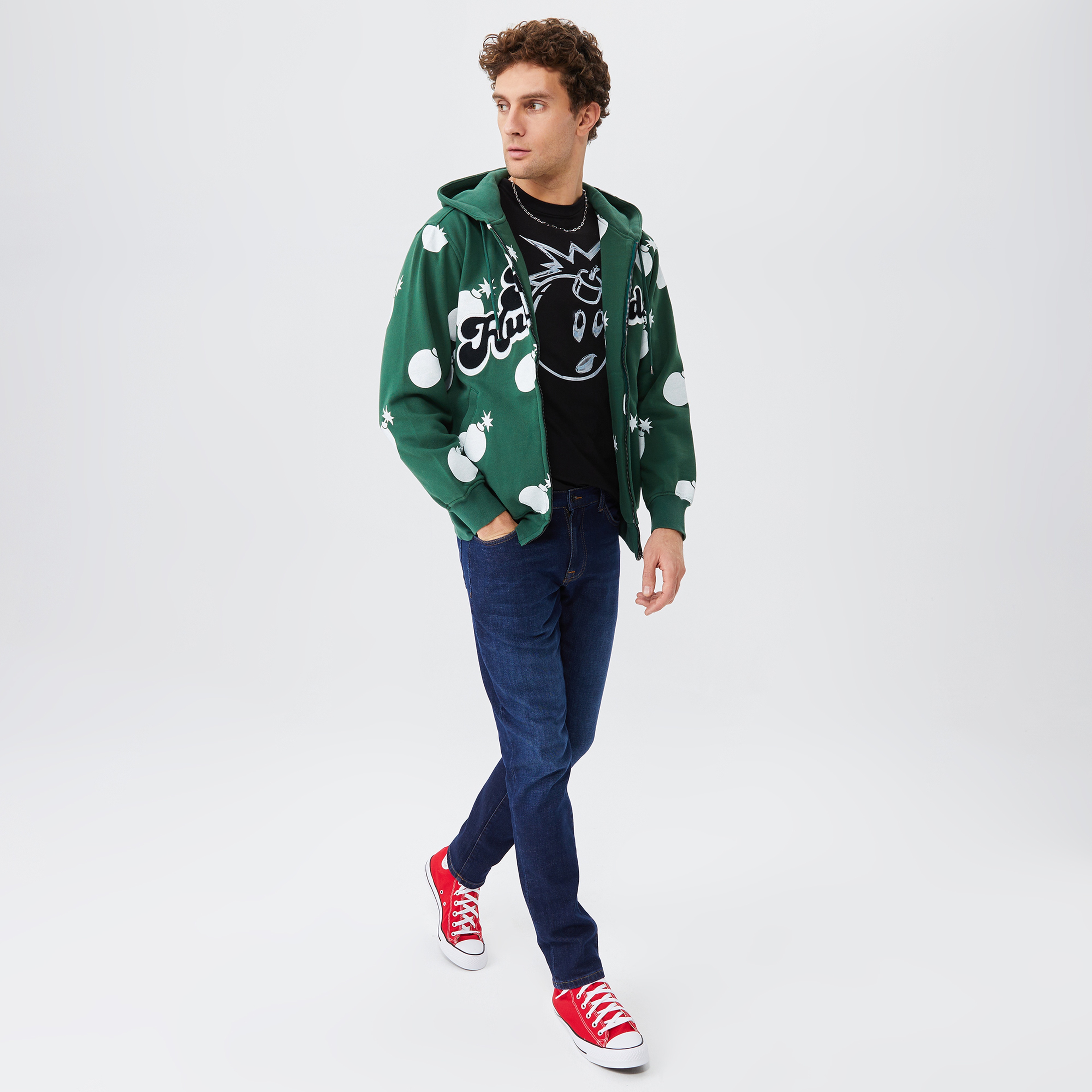 The Hundreds Endless Erkek Yeşil Kapüşonlu Eşofman Üstü