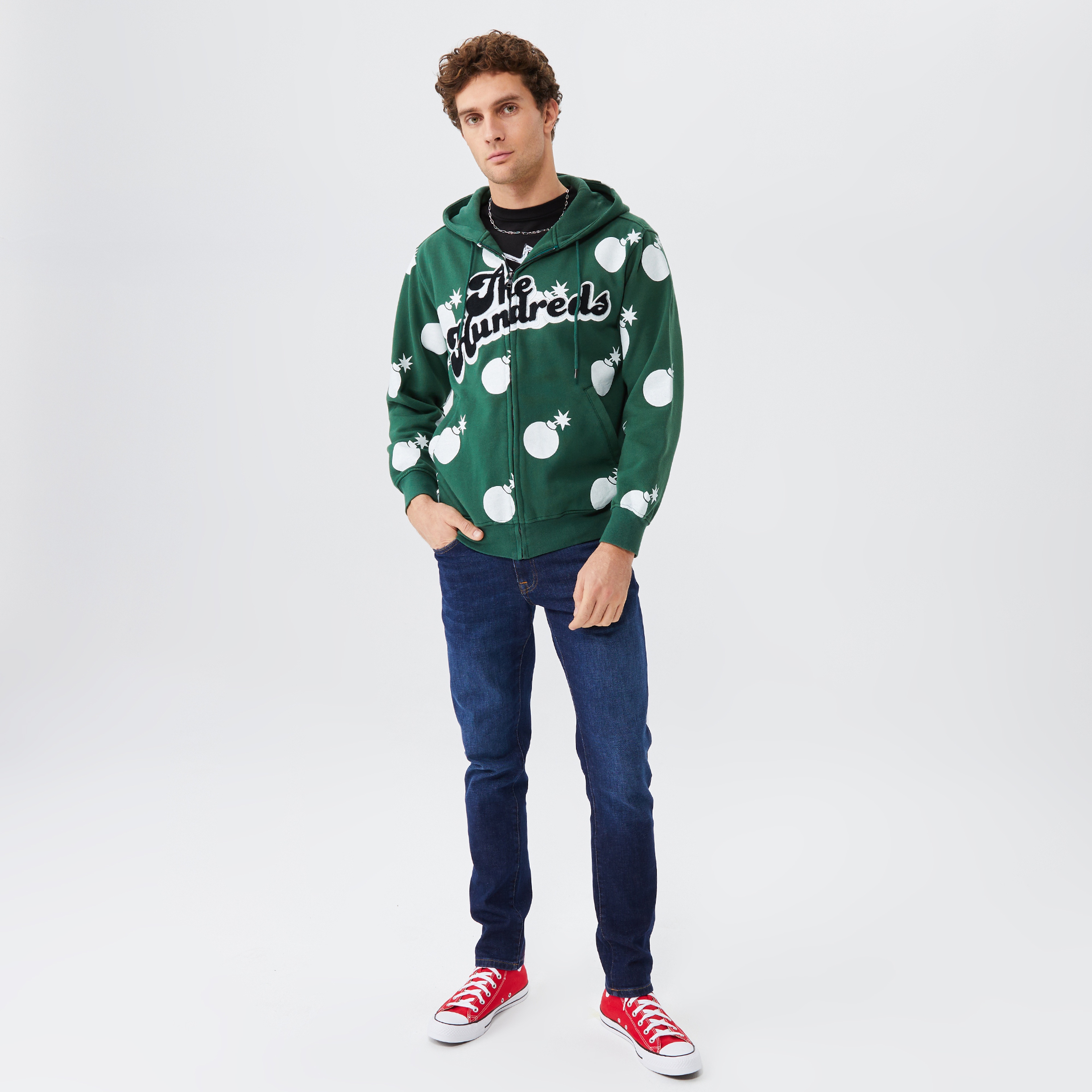 The Hundreds Endless Erkek Yeşil Kapüşonlu Eşofman Üstü