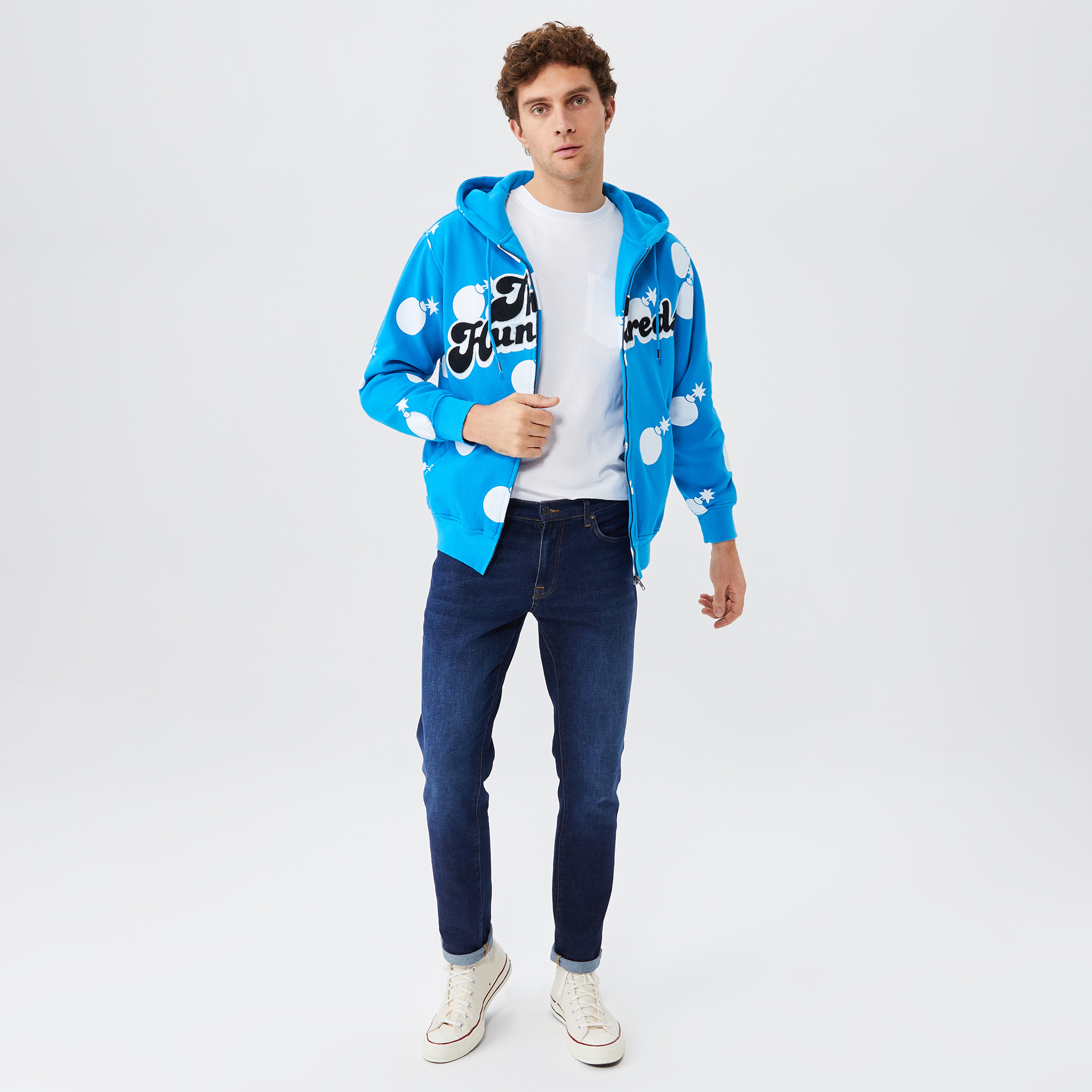 The Hundreds Endless Erkek Mavi Kapüşonlu Eşofman Üstü