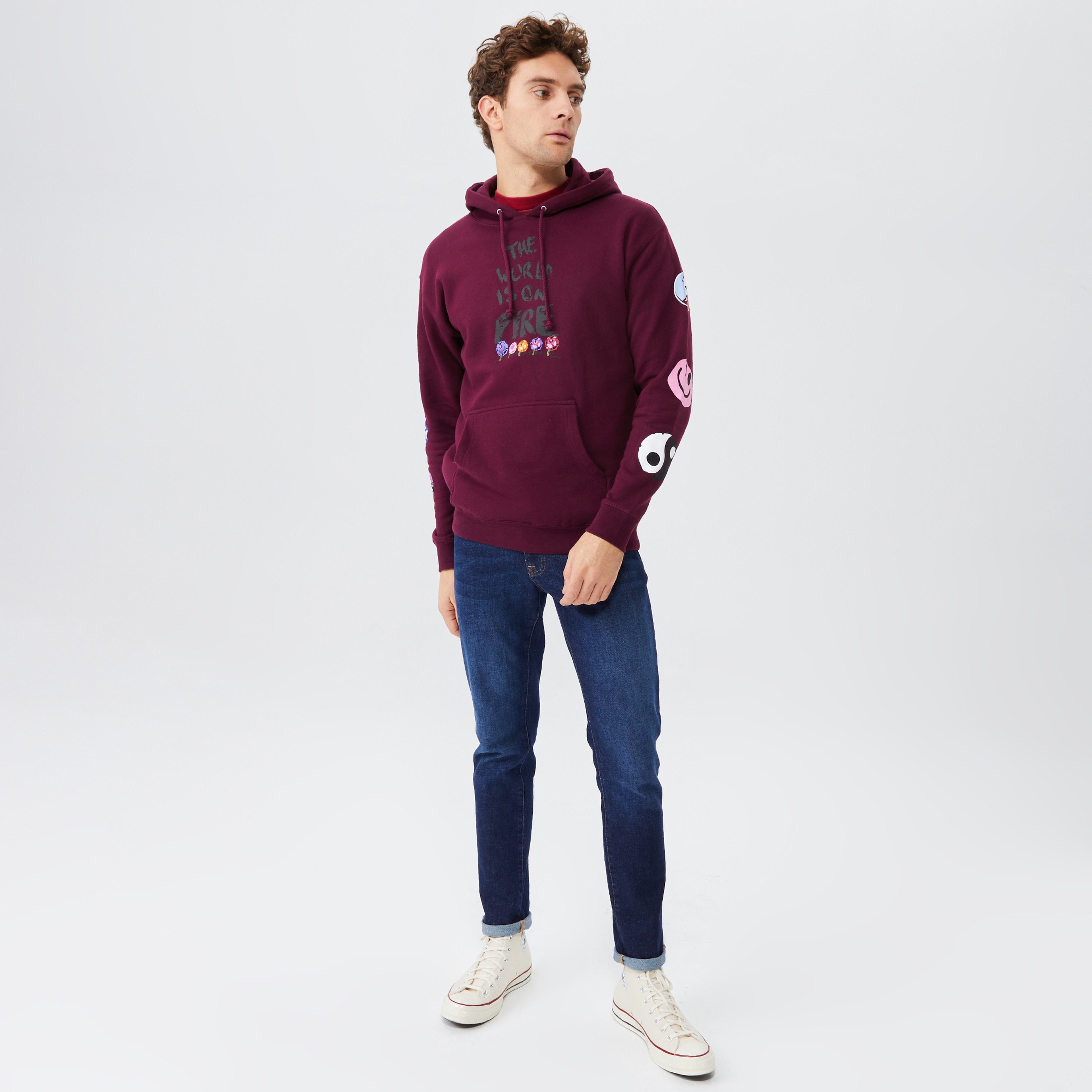 The Hundreds Climate Pullover Erkek Bordo Hoodie
