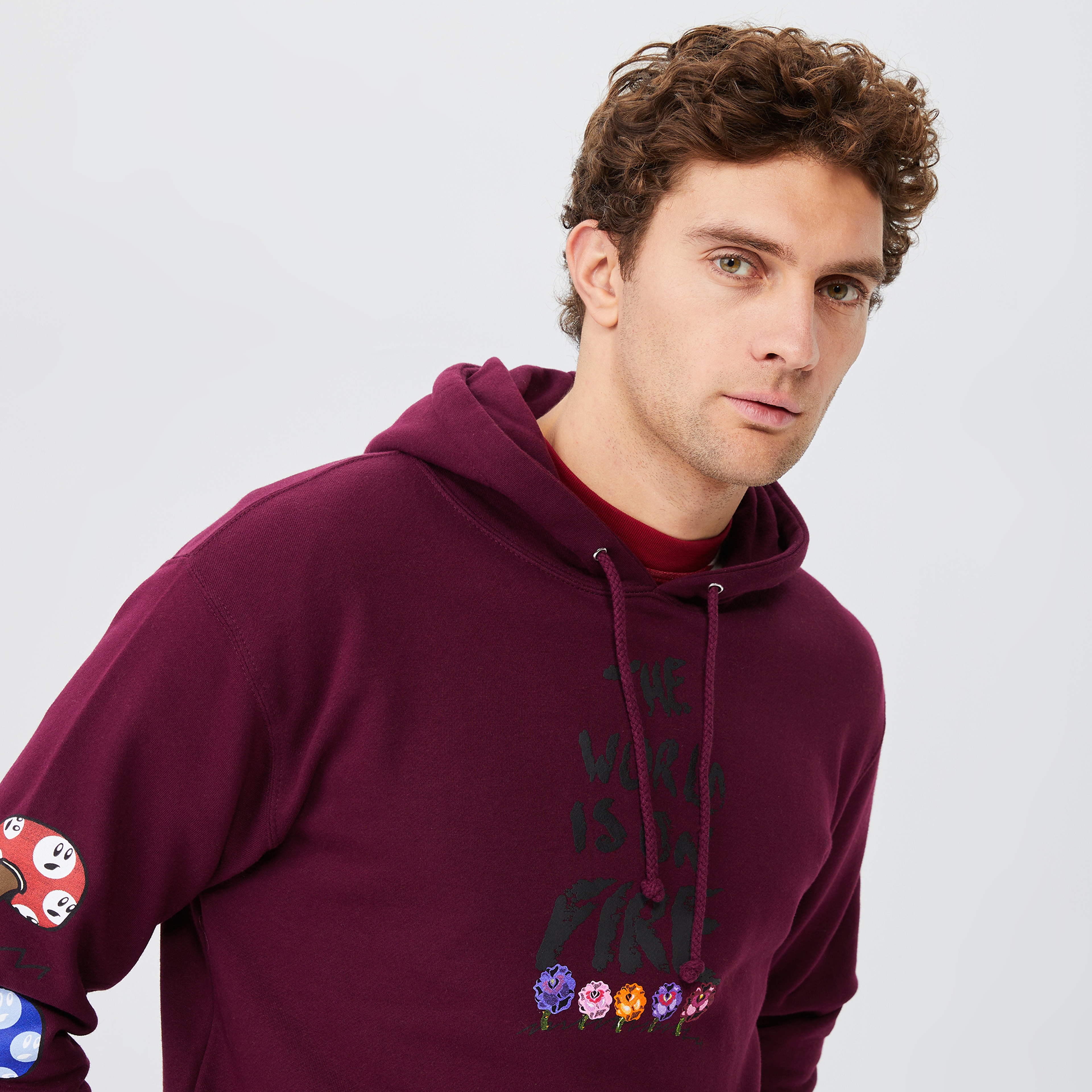 The Hundreds Climate Pullover Erkek Bordo Hoodie
