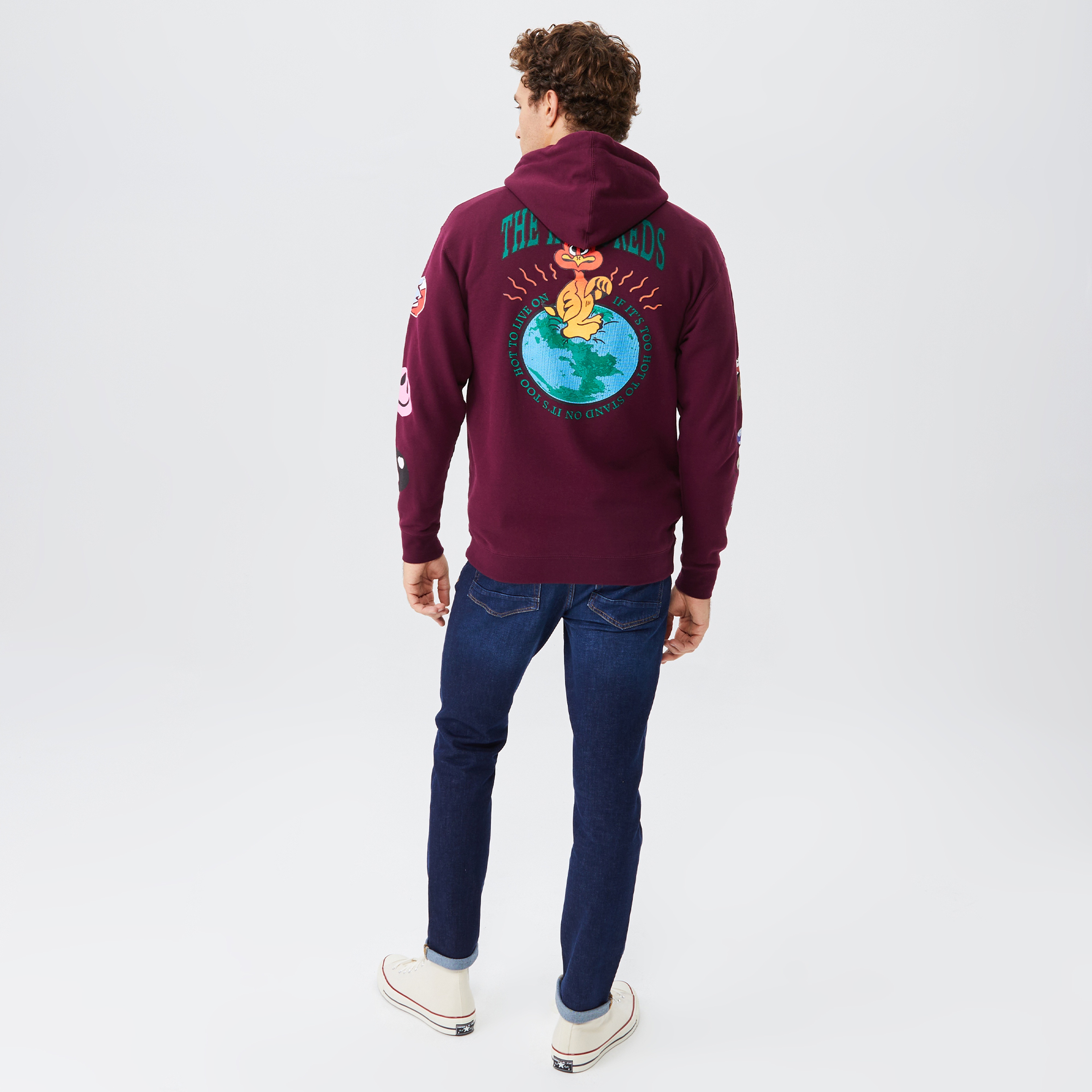The Hundreds Climate Pullover Erkek Bordo Hoodie