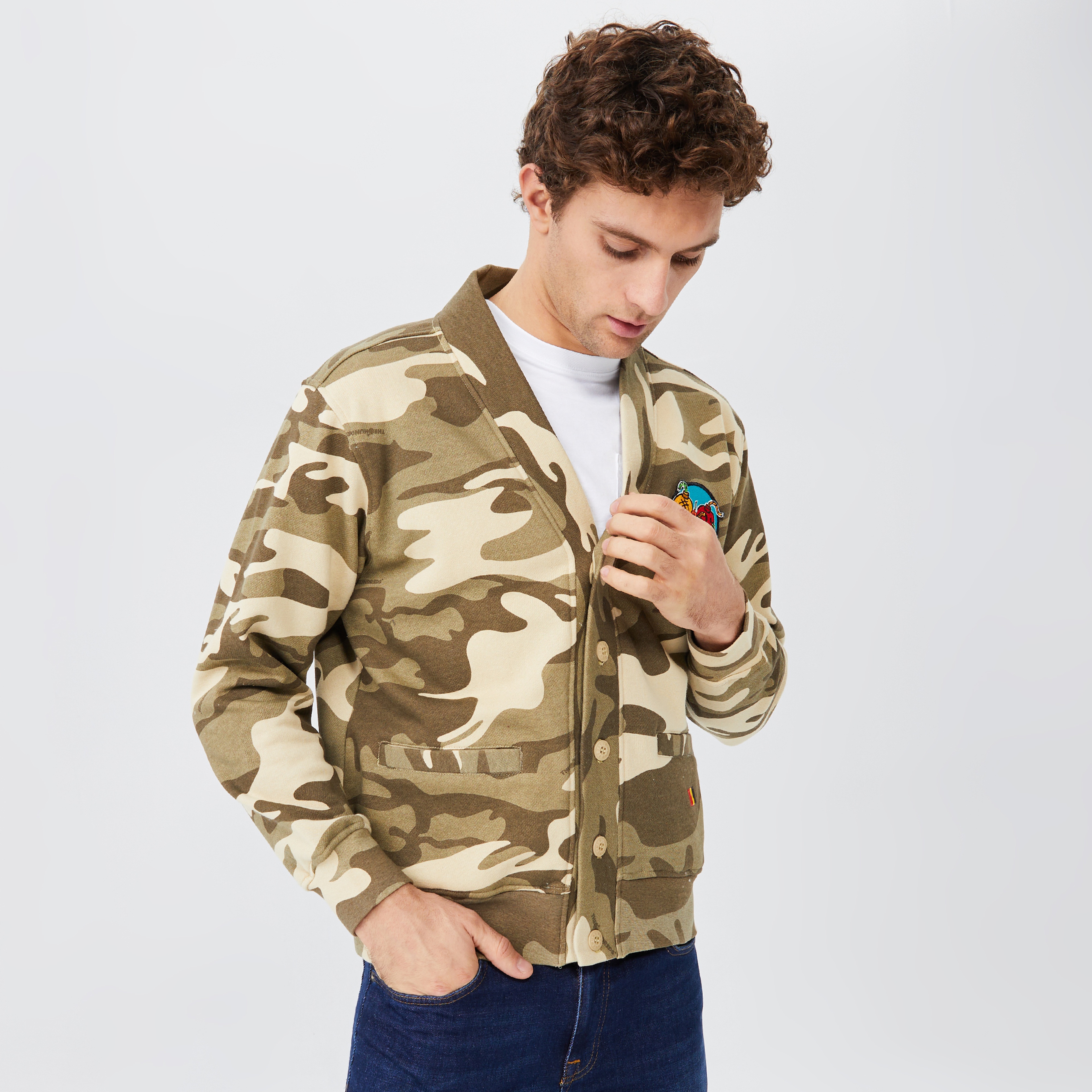 The Hundreds Camo Cardigan Erkek Haki Sweatshirt