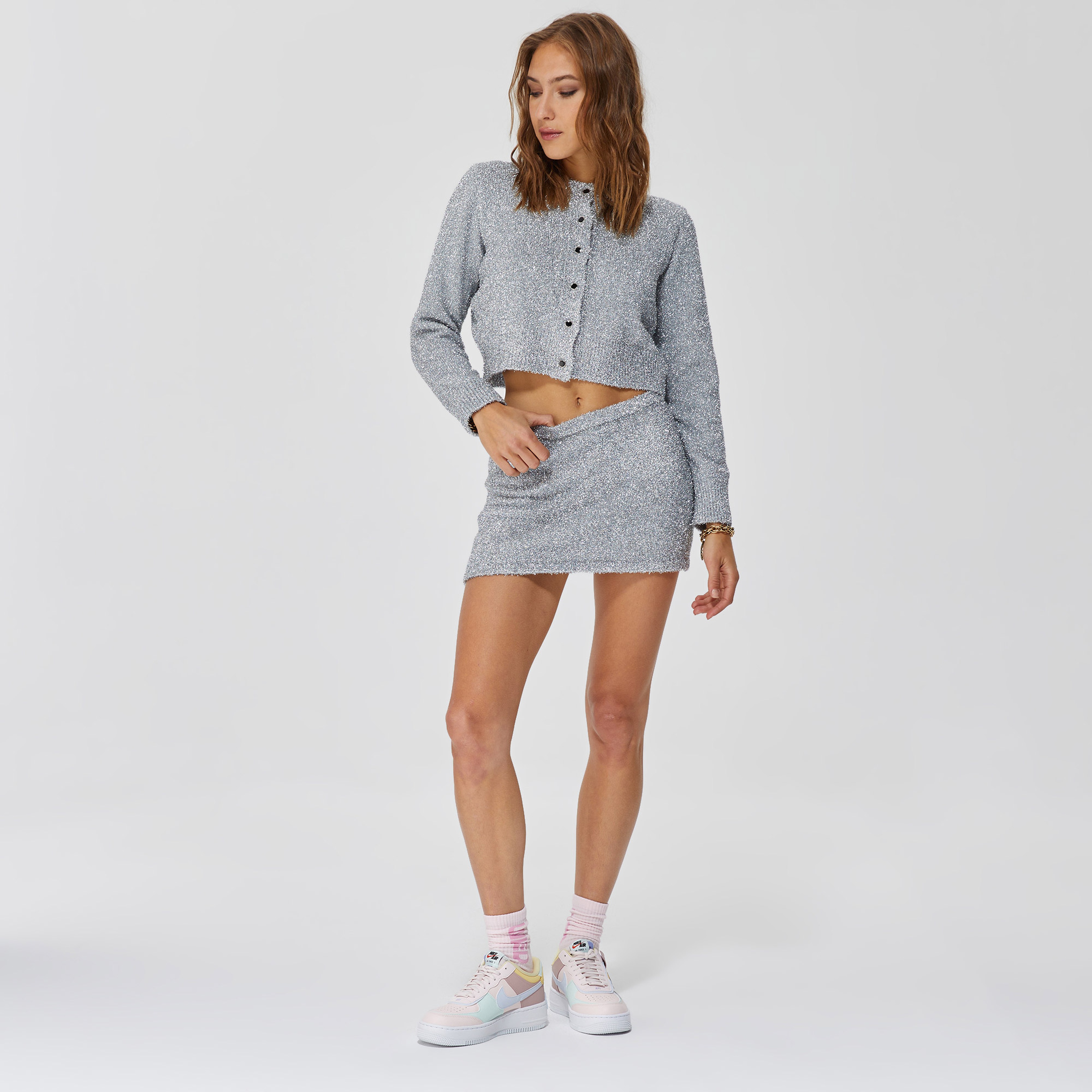 Ace Nayman Jade Knitted Gri Etek