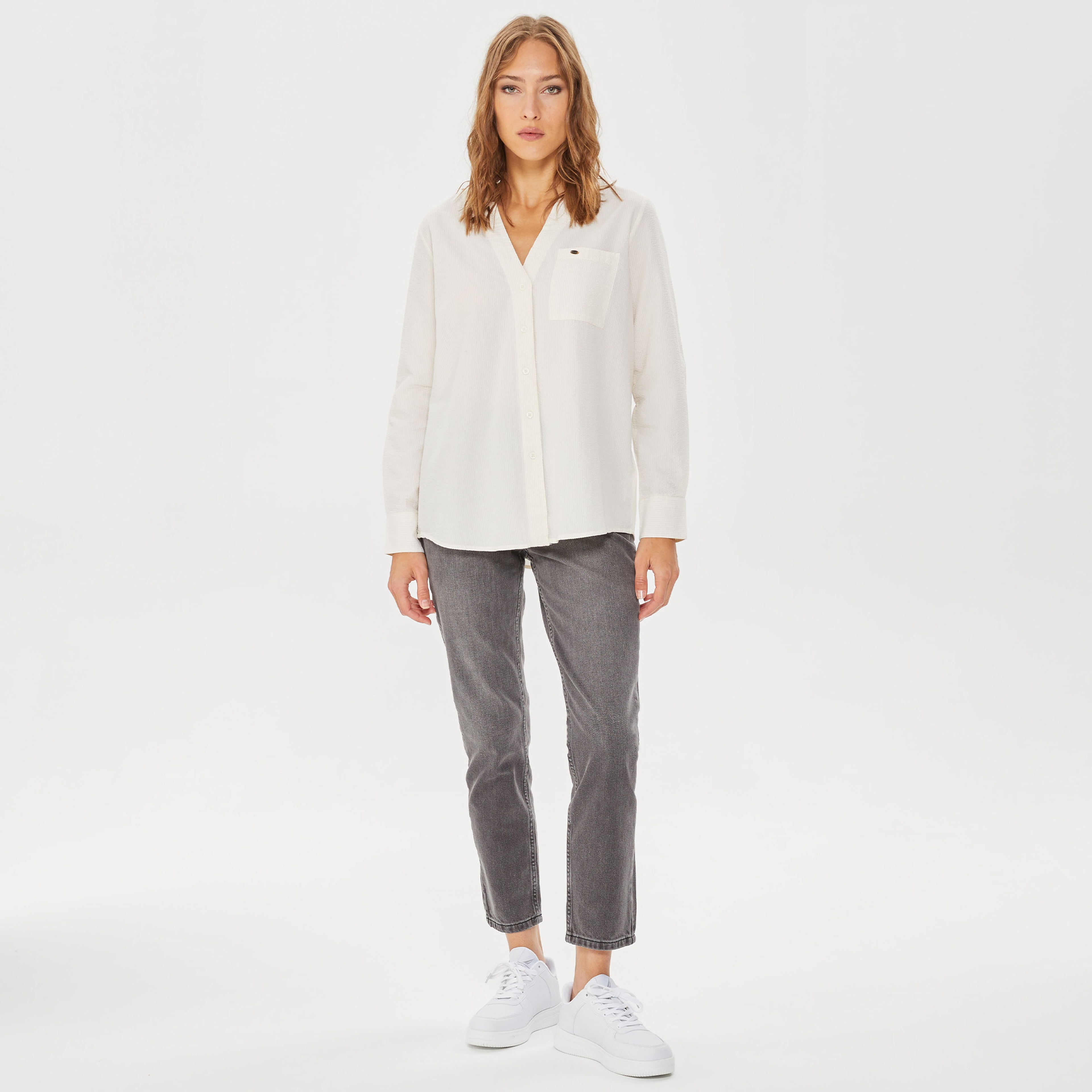 NAUTICA KADIN GRİ DENİM PANTOLON