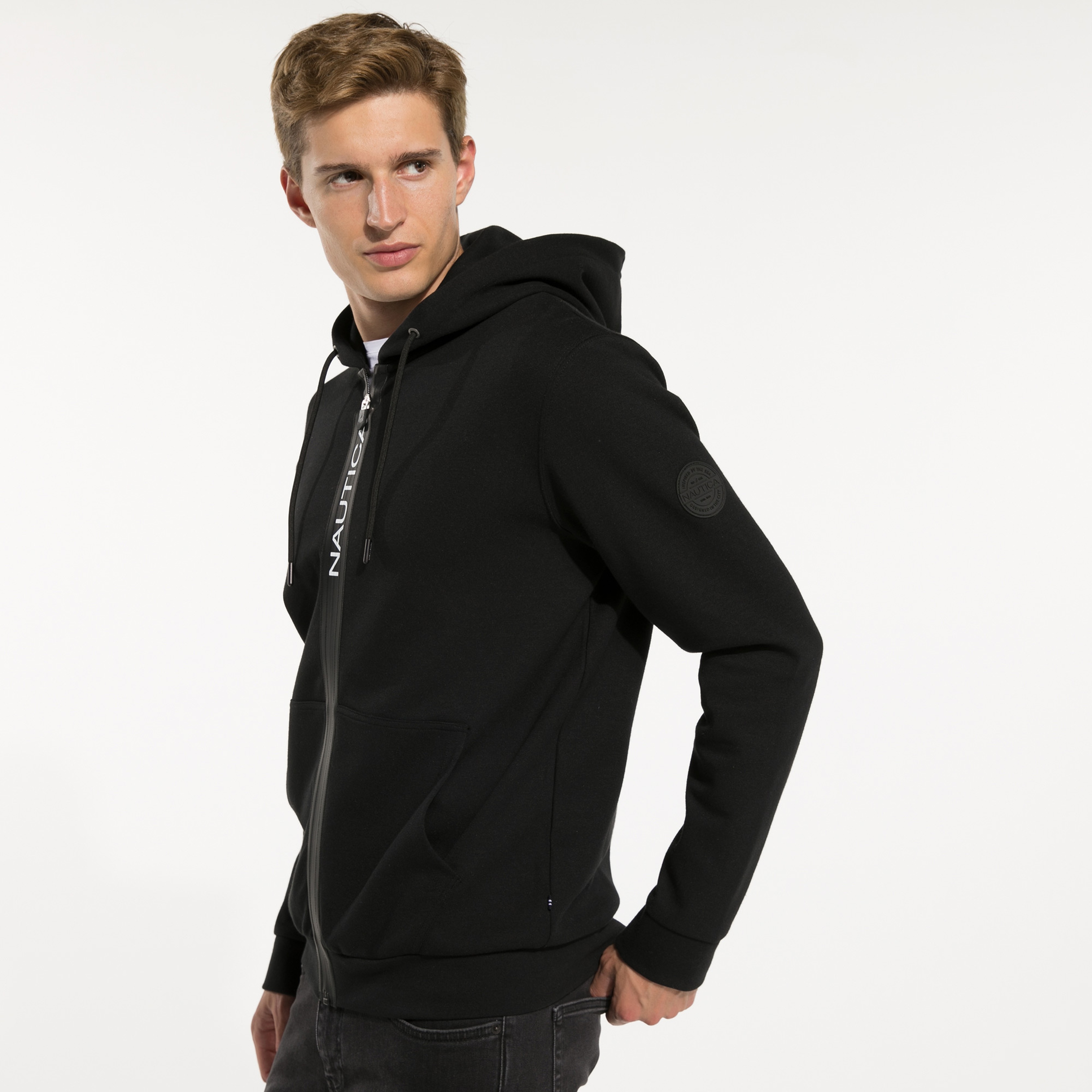 NAUTICA ERKEK SİYAH FERMUARLI SWEATSHIRT