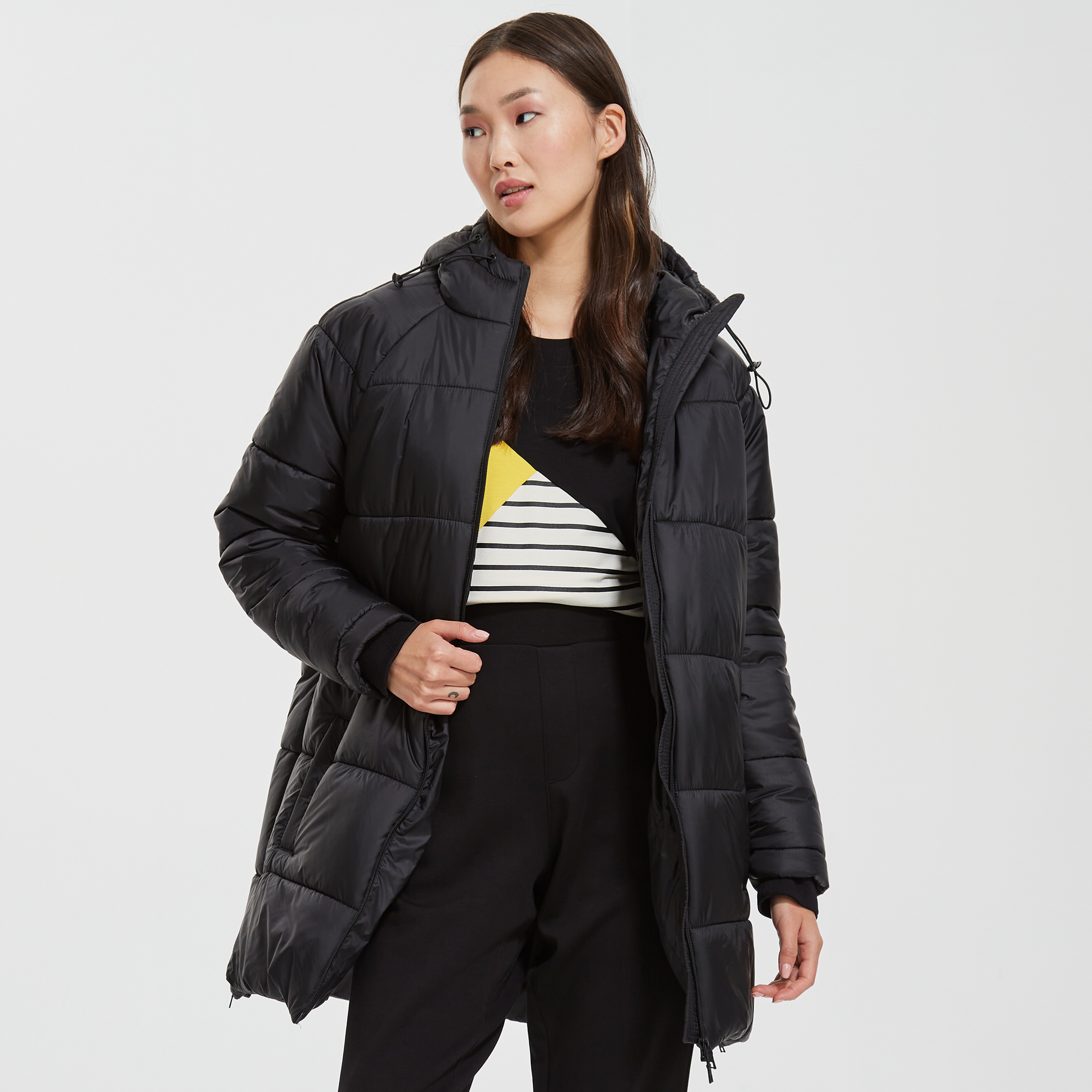 NAUTICA KADIN SİYAH UZUN KOLLU STANDART FIT MONT