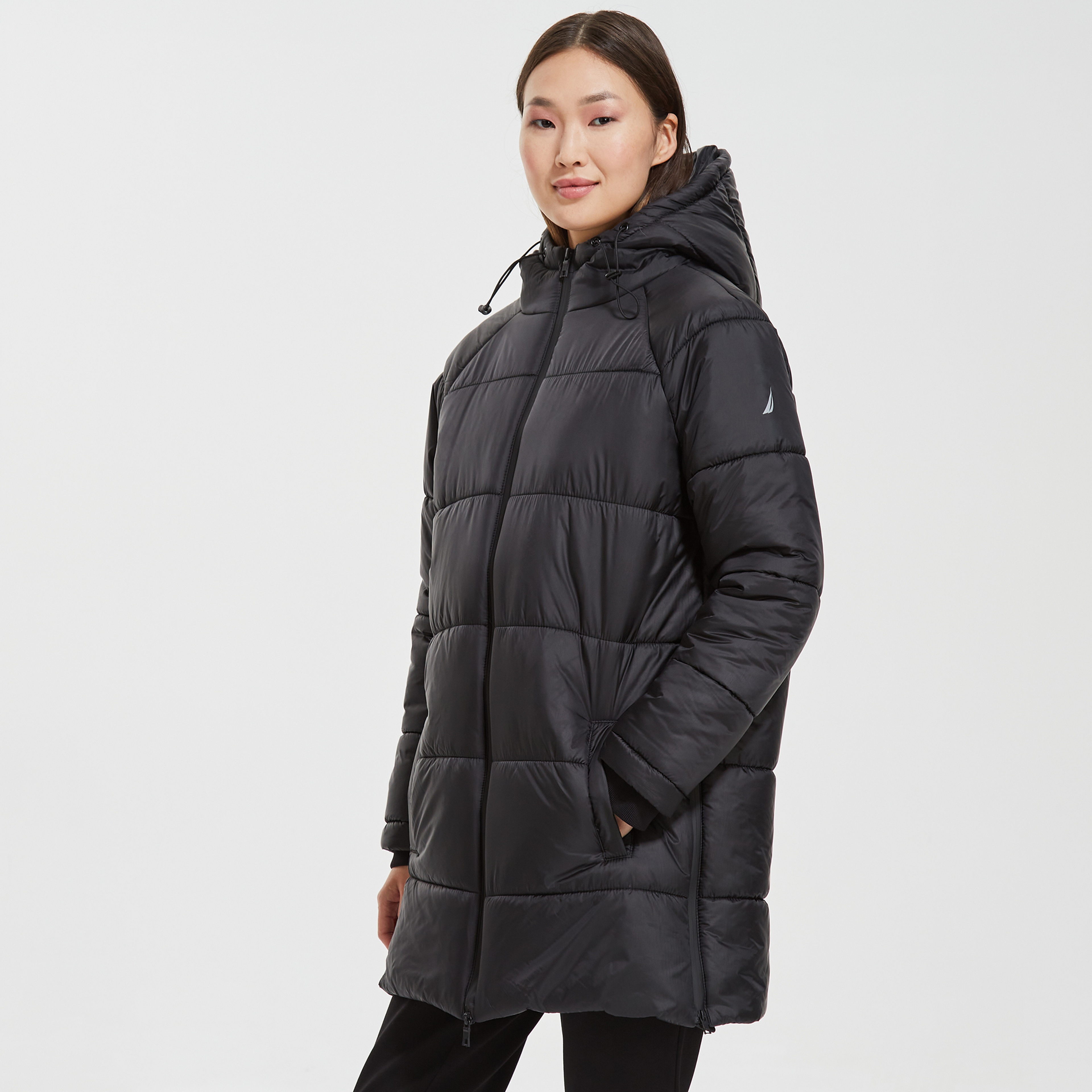 NAUTICA KADIN SİYAH UZUN KOLLU STANDART FIT MONT