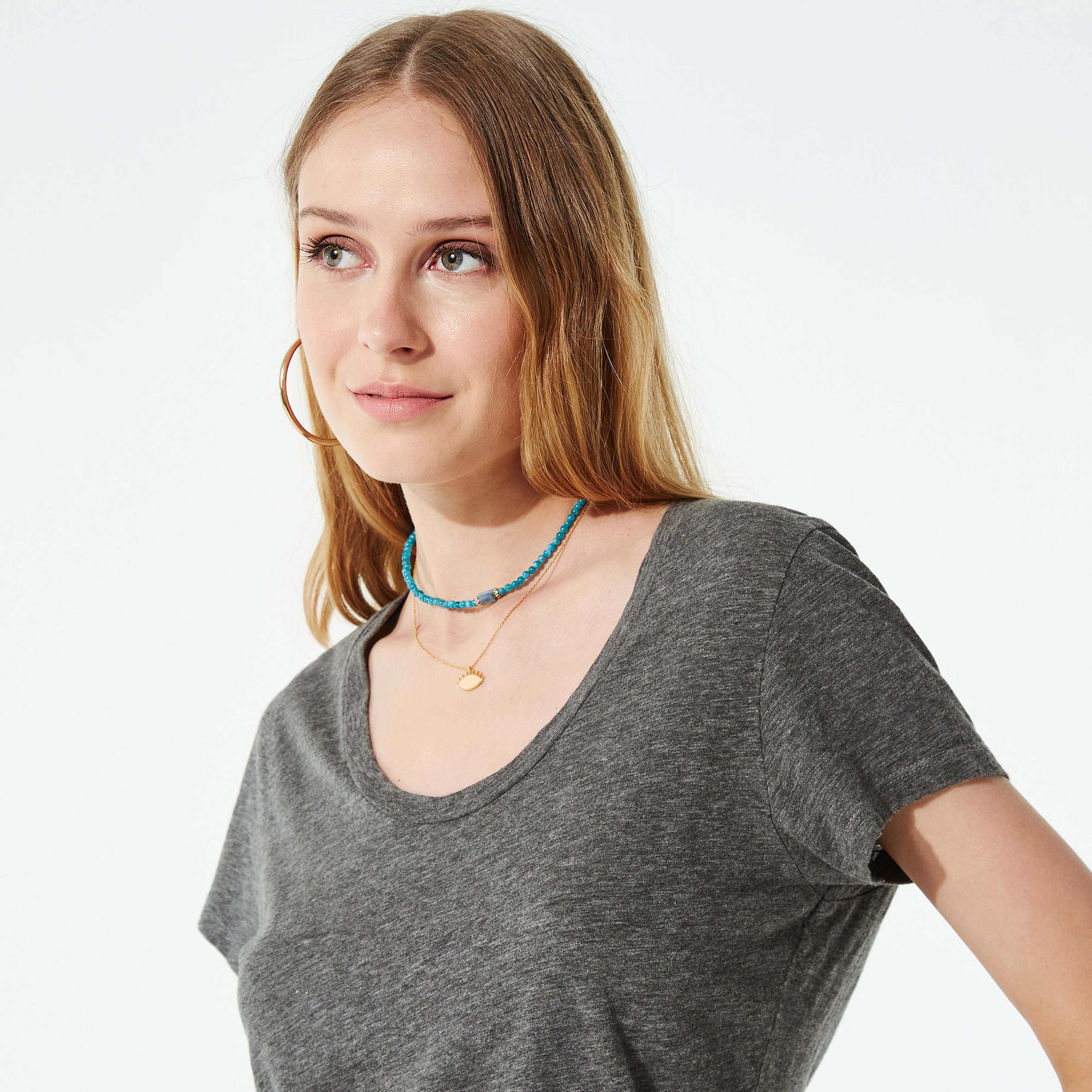 American Vintage Jacksonville Kadın Antrasit T-Shirt