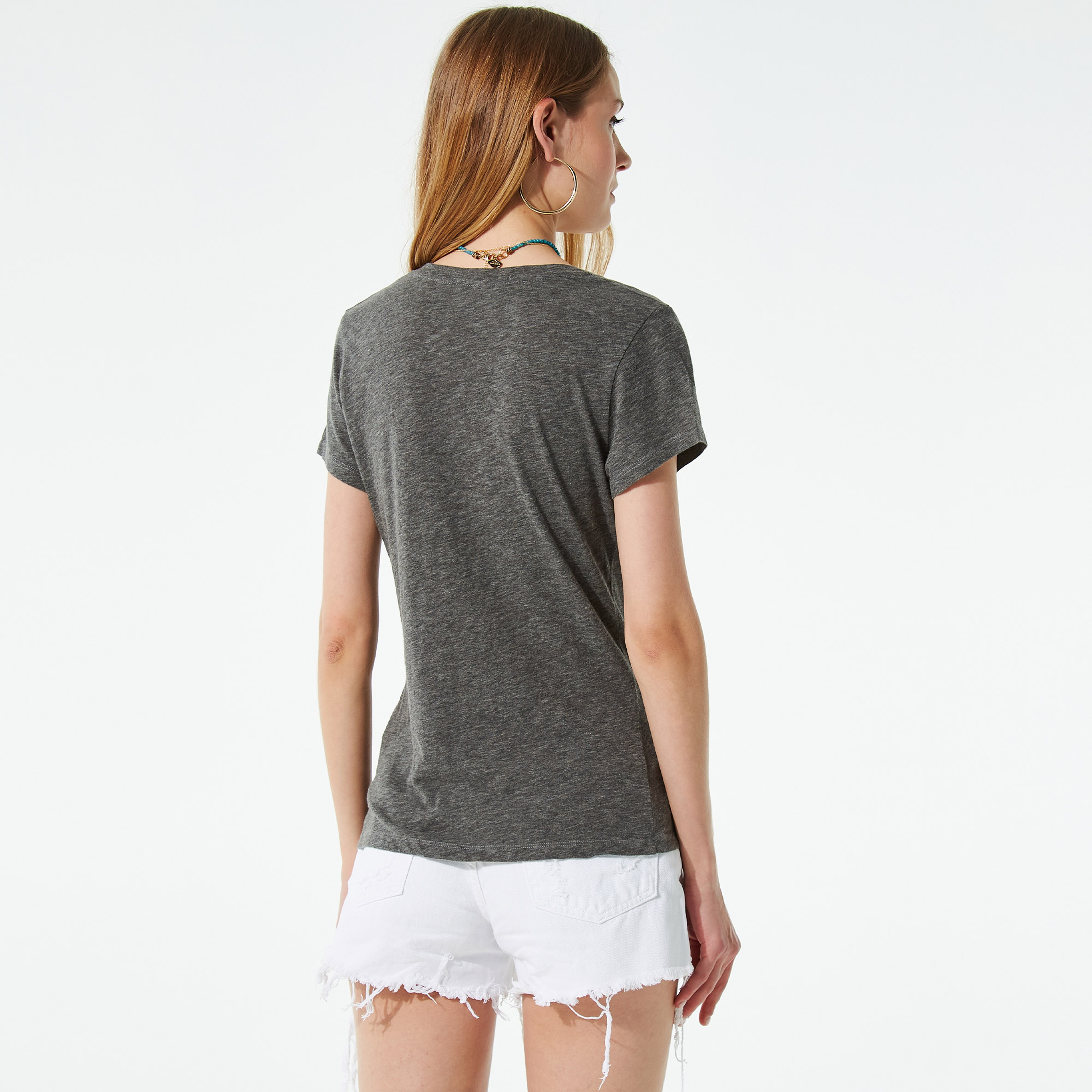 American Vintage Jacksonville Kadın Antrasit T-Shirt