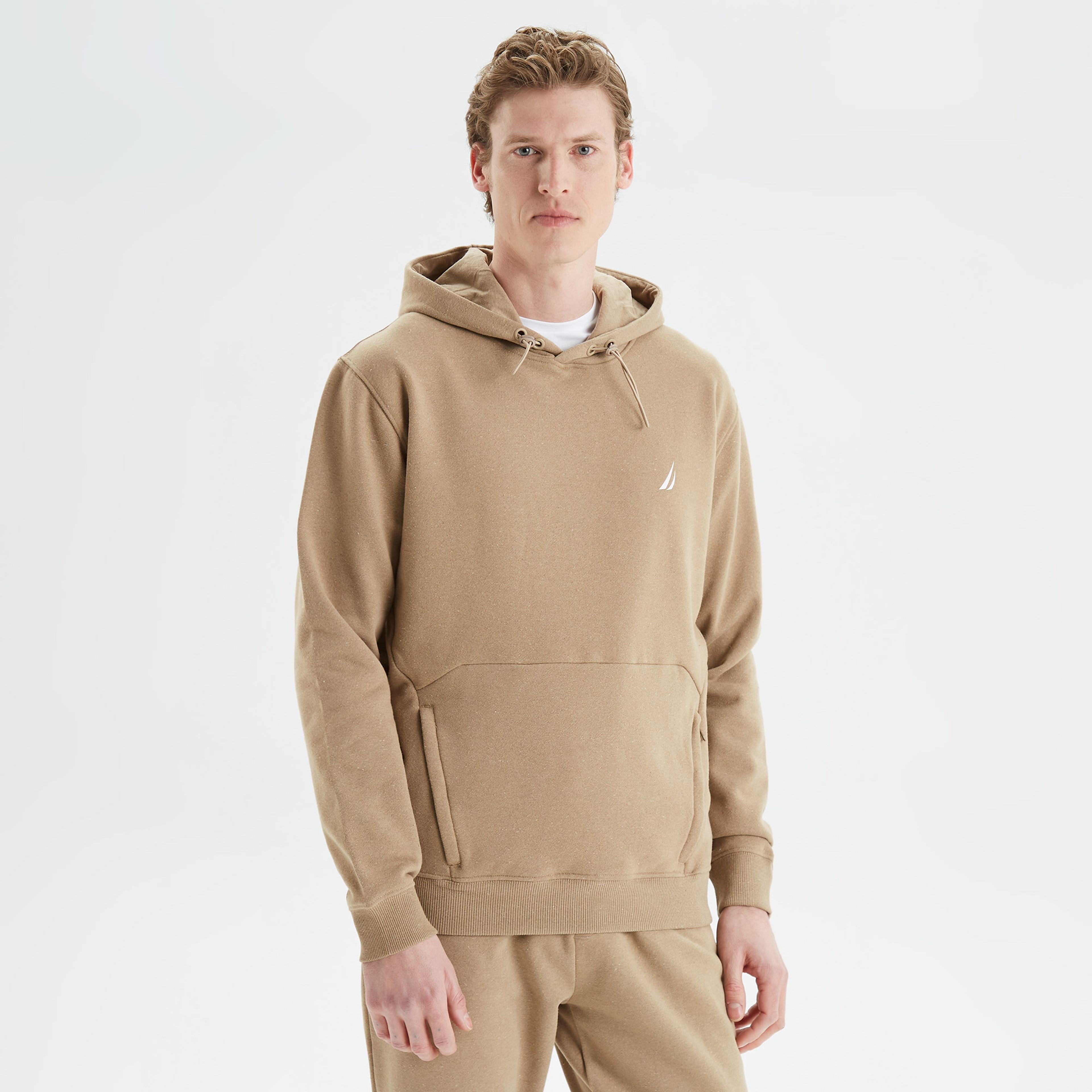 Nautica Erkek Bej Standart Fit Baskılı Sweatshirt