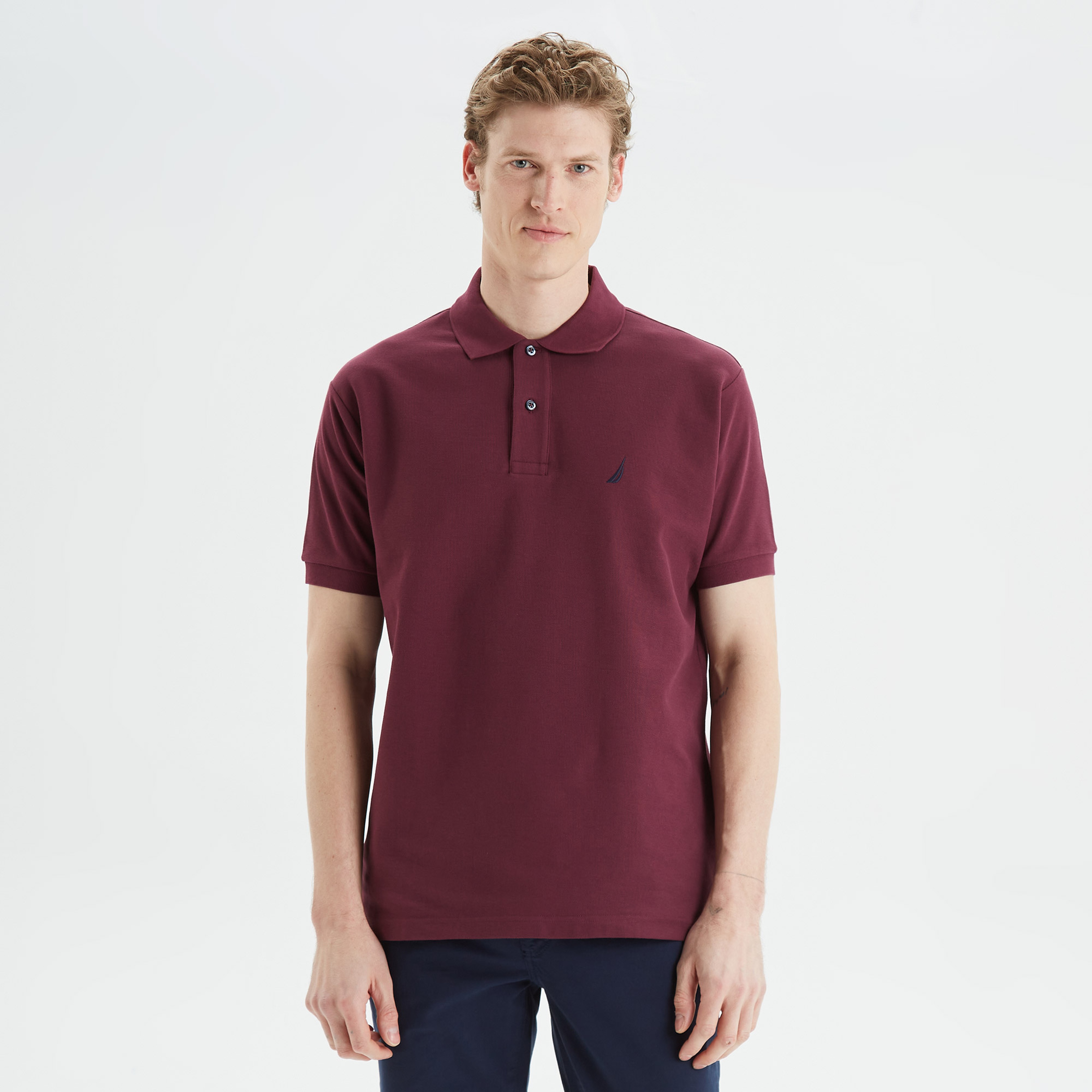 Nautica Erkek Bordo Classic Fit Kısa Kollu Polo Yaka T-Shirt