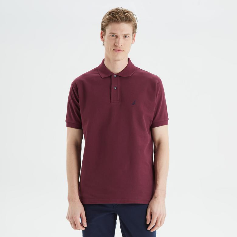Nautica Erkek Bordo Classic Fit Kısa Kollu Polo Yaka T-Shirt