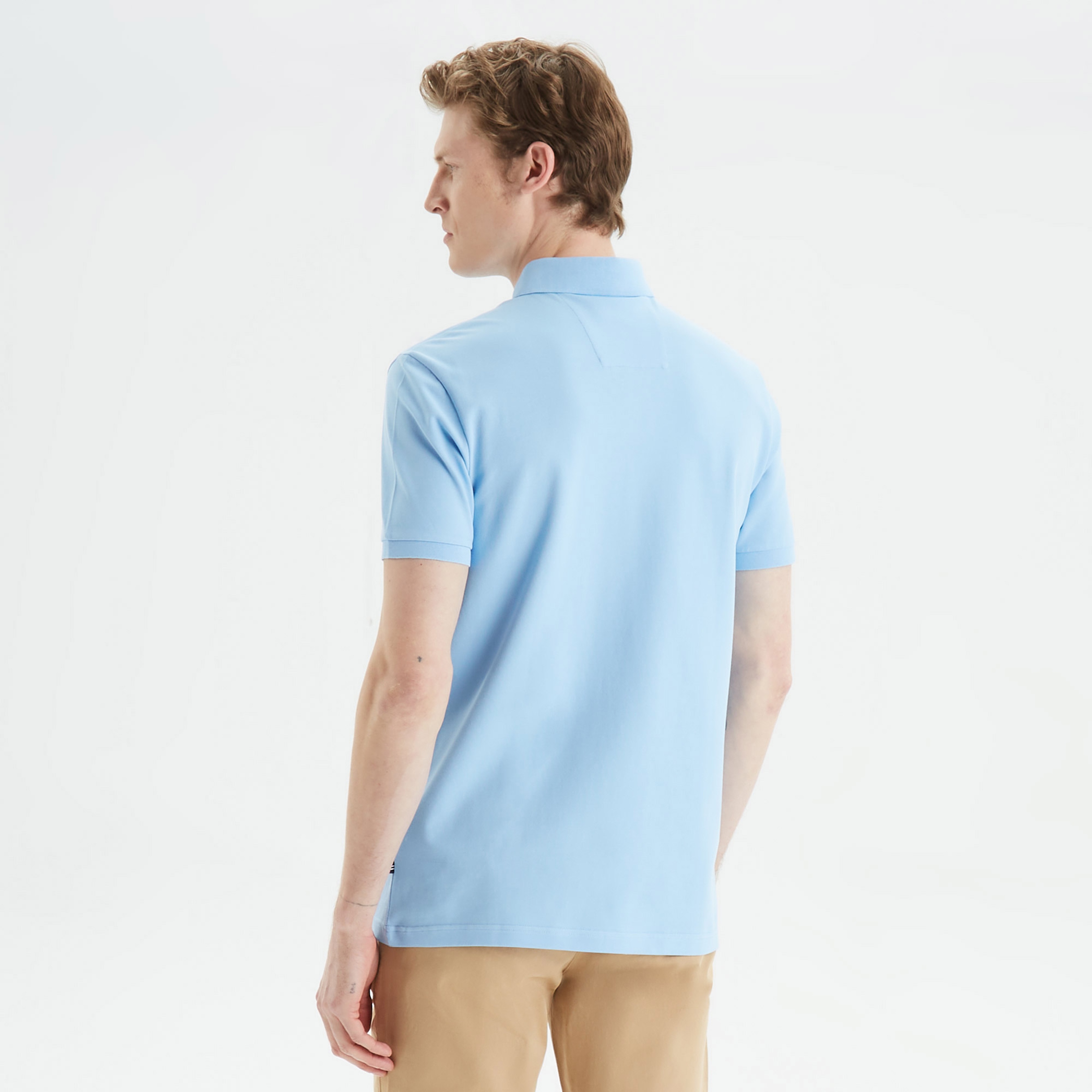 Nautica Erkek Mavi Slim Fit Kısa Kollu Polo Yaka T-Shirt